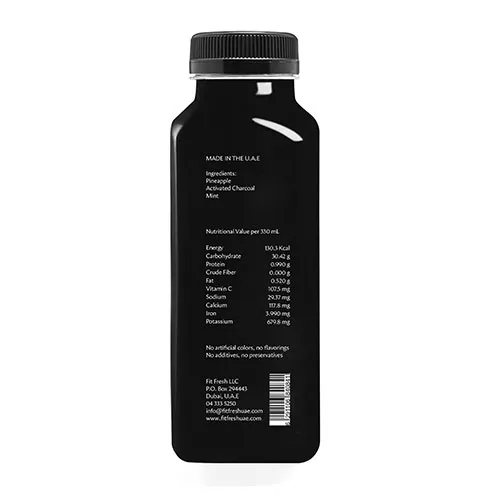  Fit Fresh Activated Pineapple  Juice 330 ml (Cold-Pressed Fresh Juice, Freshly-Squeezed Daily, Detox, No Preservatives, No Additives, No Sugar Added, No Water Added)