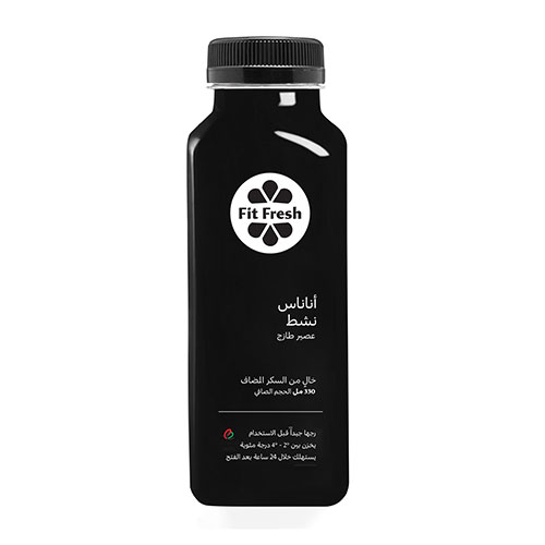  Fit Fresh Activated Pineapple  Juice 330 ml (Cold-Pressed Fresh Juice, Freshly-Squeezed Daily, Detox, No Preservatives, No Additives, No Sugar Added, No Water Added)