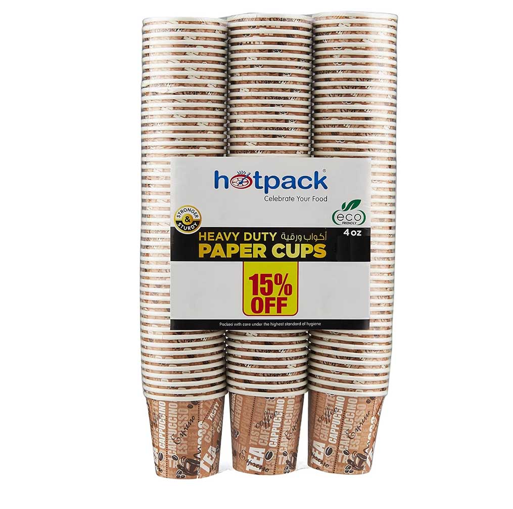 DISPOSABLE PAPER CUP HD 4 OZ HOT PACK ( 20 X 50 PC ) 