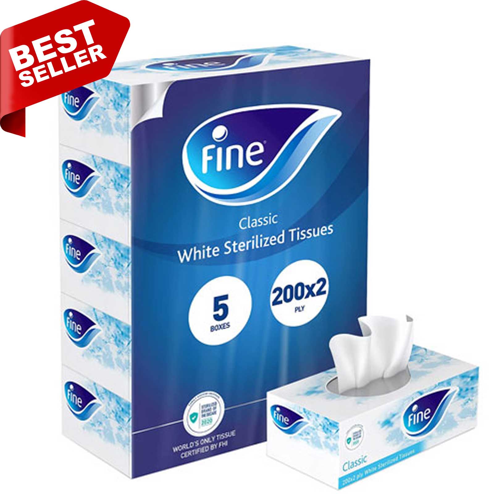 TISSUE FACIAL CLASSIC FINE 200 X 2 PLY ( 5 PCS )