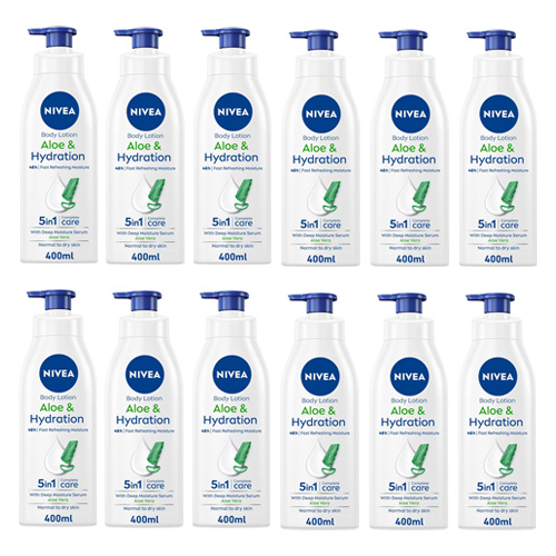  NIVEA Body Lotion Hydration, Aloe Vera, Normal to Dry Skin, 400ml