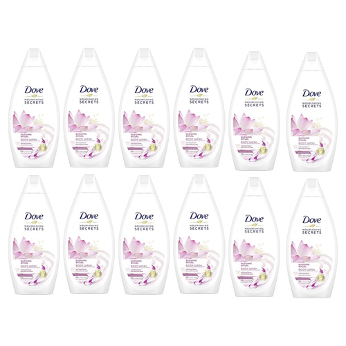  Dove Nourishing Secrets Glowing Ritual Shower Gel Body wash With Lotus Flower Extract And Rice Milk 12 X 500 ml