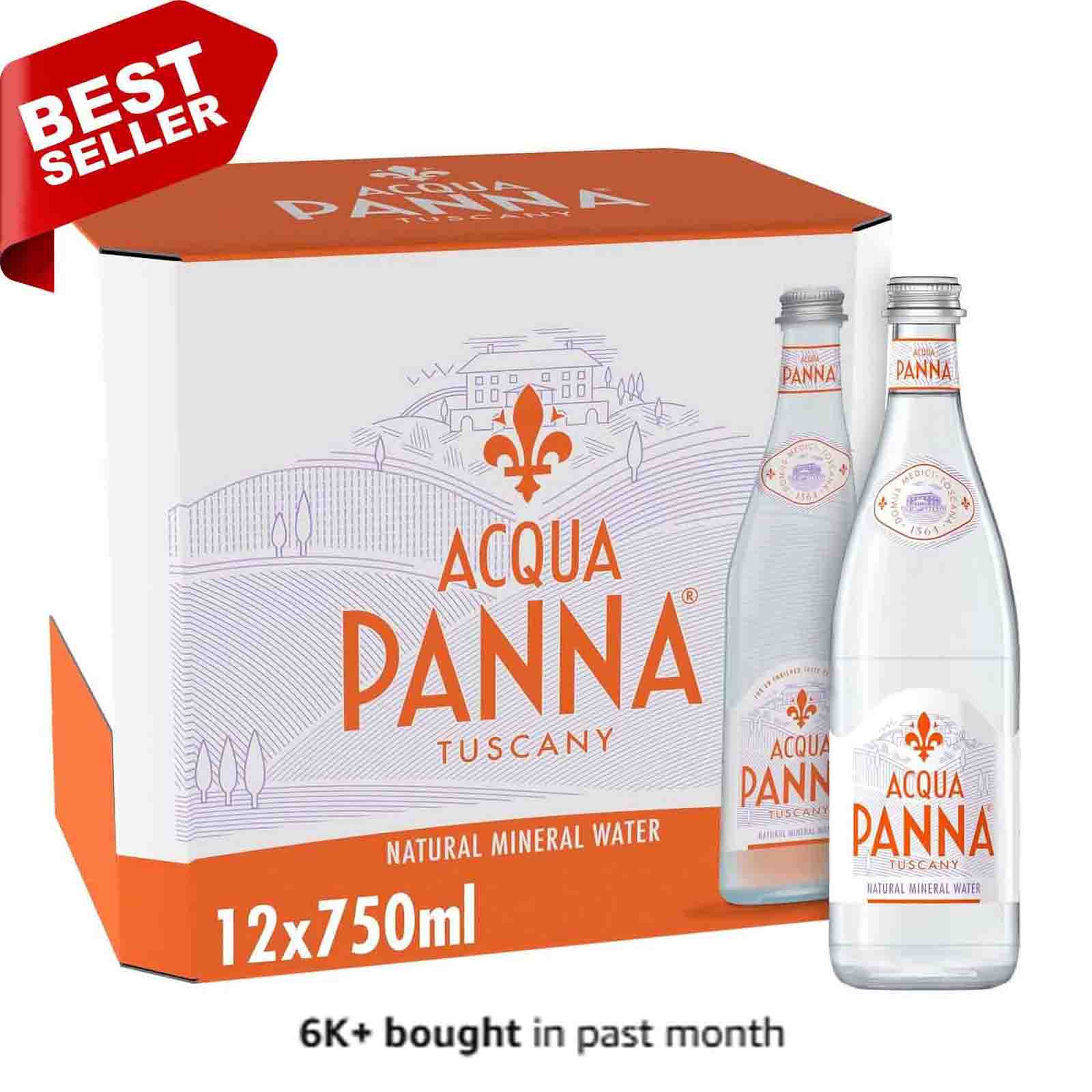 WATER MINERAL GLASS BOTTLE ACQUA PANNA ( 12 X 750 ml )