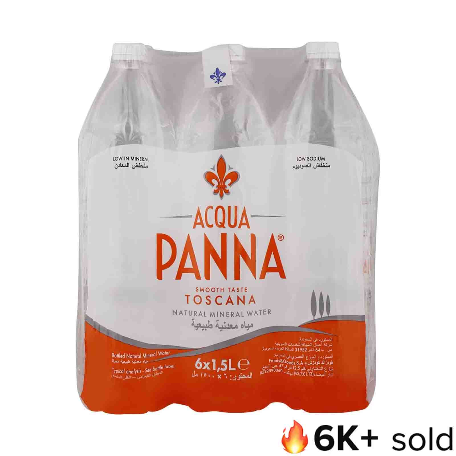 WATER MINERAL PET BOTTLE ACQUA PANNA ( 6 X 1.5 LTR )