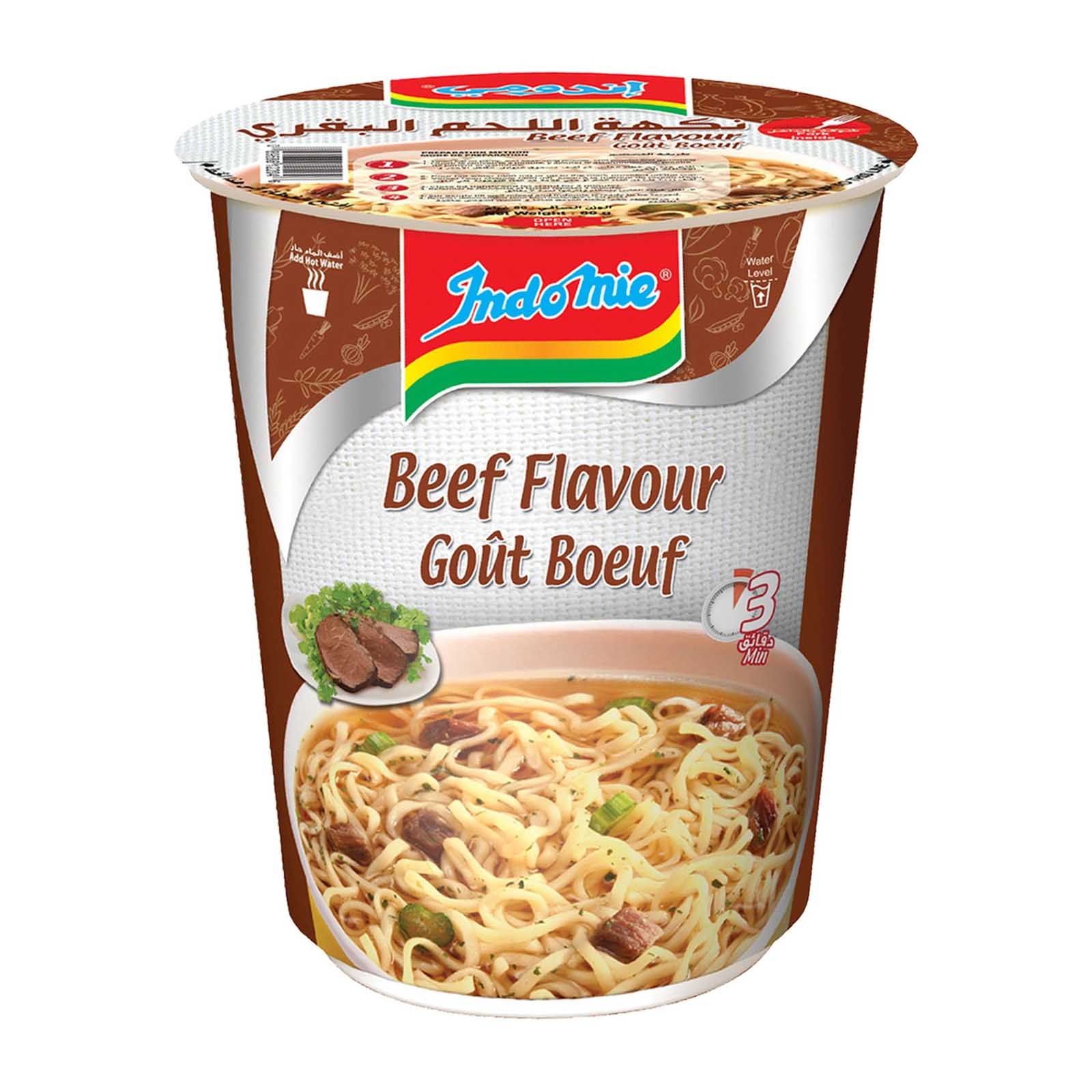 NOODLES CUP BEEF INDOMIE ( 60 gm )