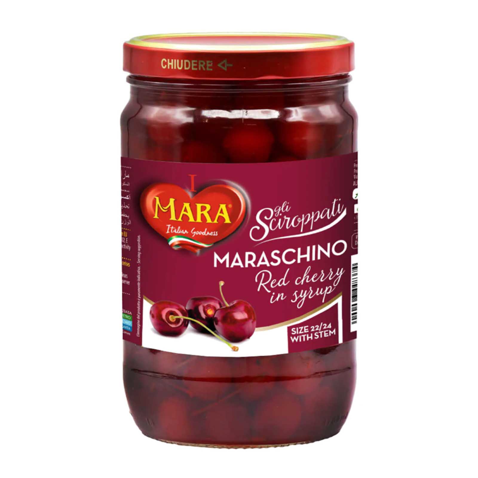 CHERRY RED IN SYRUP MARASCHINO MARA ( 225 gm )