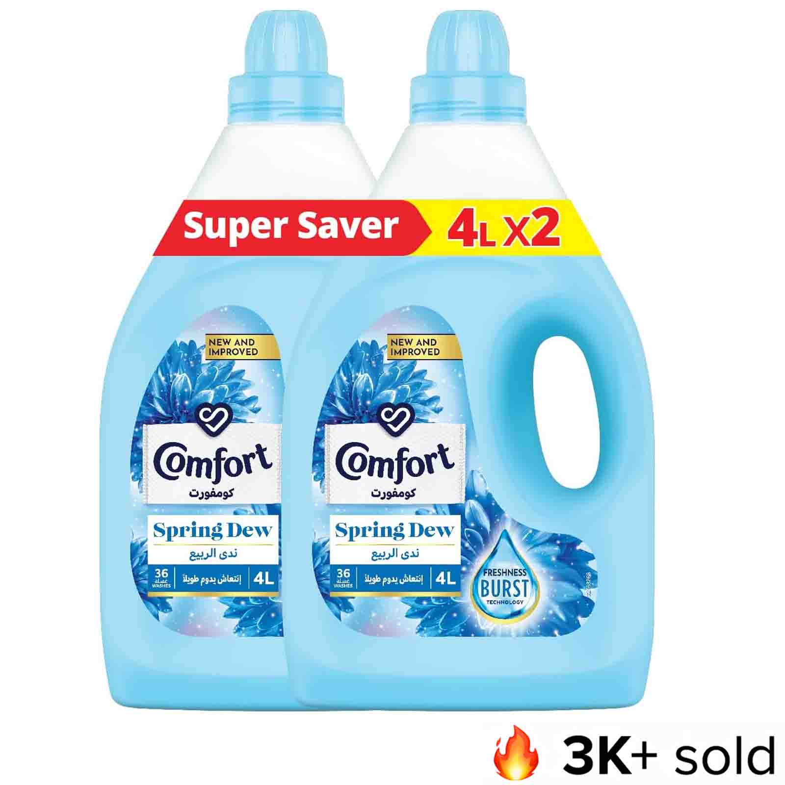 FABRIC SOFTENER SPRING DEW COMFORT ( 2 X 4 LTR )