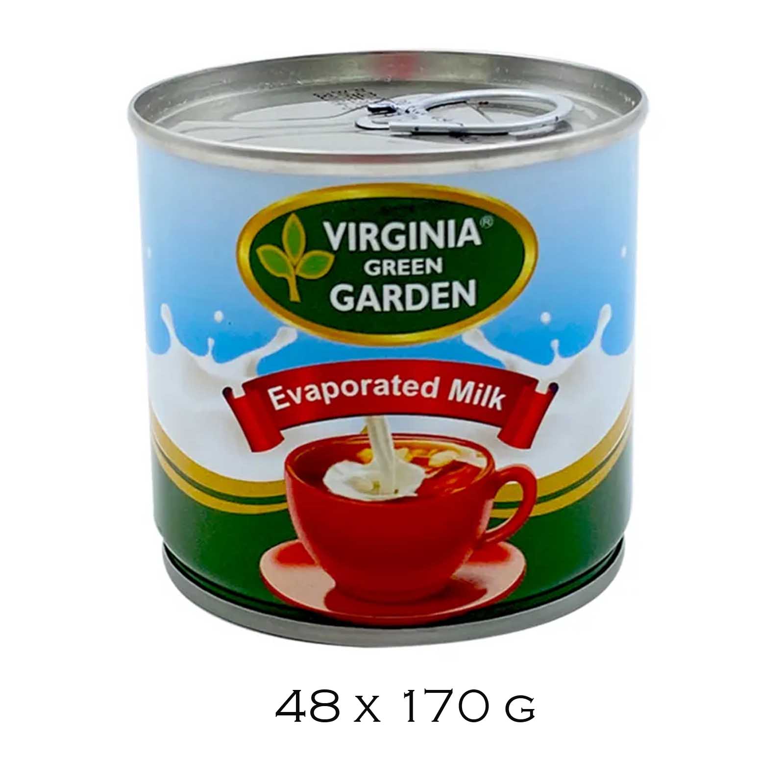 MILK EVAPORATED VIRGINIA GREEN GARDEN (48 X 170GM)