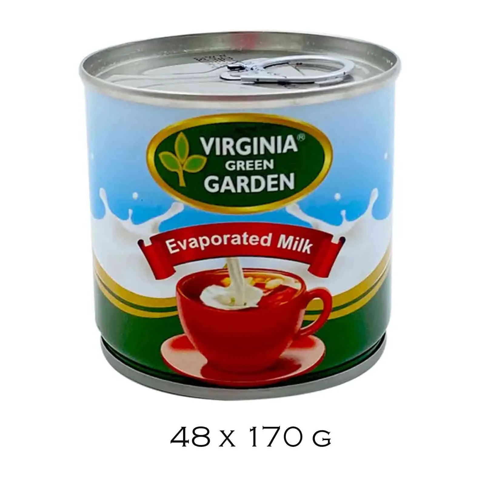 MILK EVAPORATED VIRGINIA GREEN GARDEN (48 X 170GM)