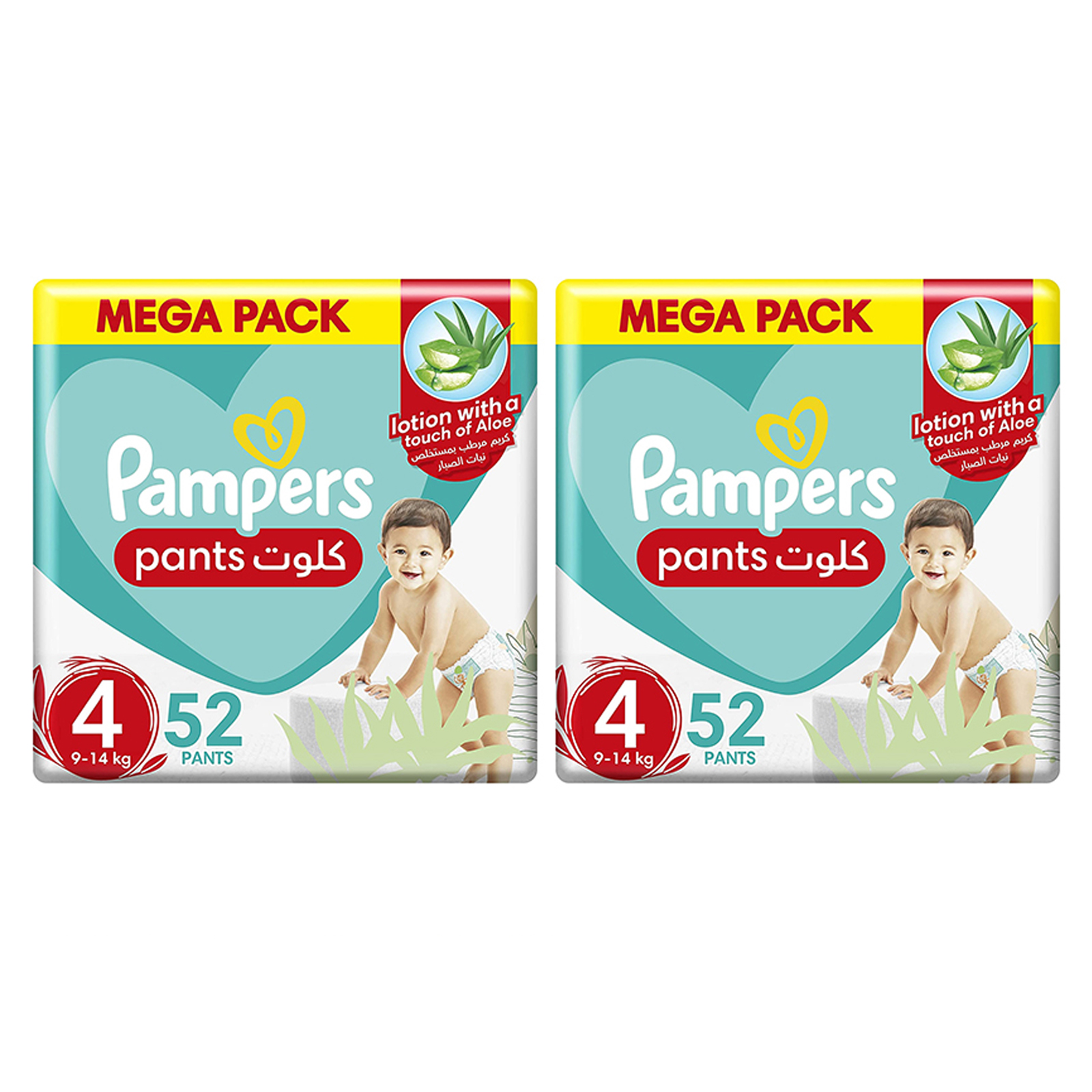 DIAPERS BABY PANTS SIZE 4, 9-14 KG PAMPERS (2 X 52 PC)