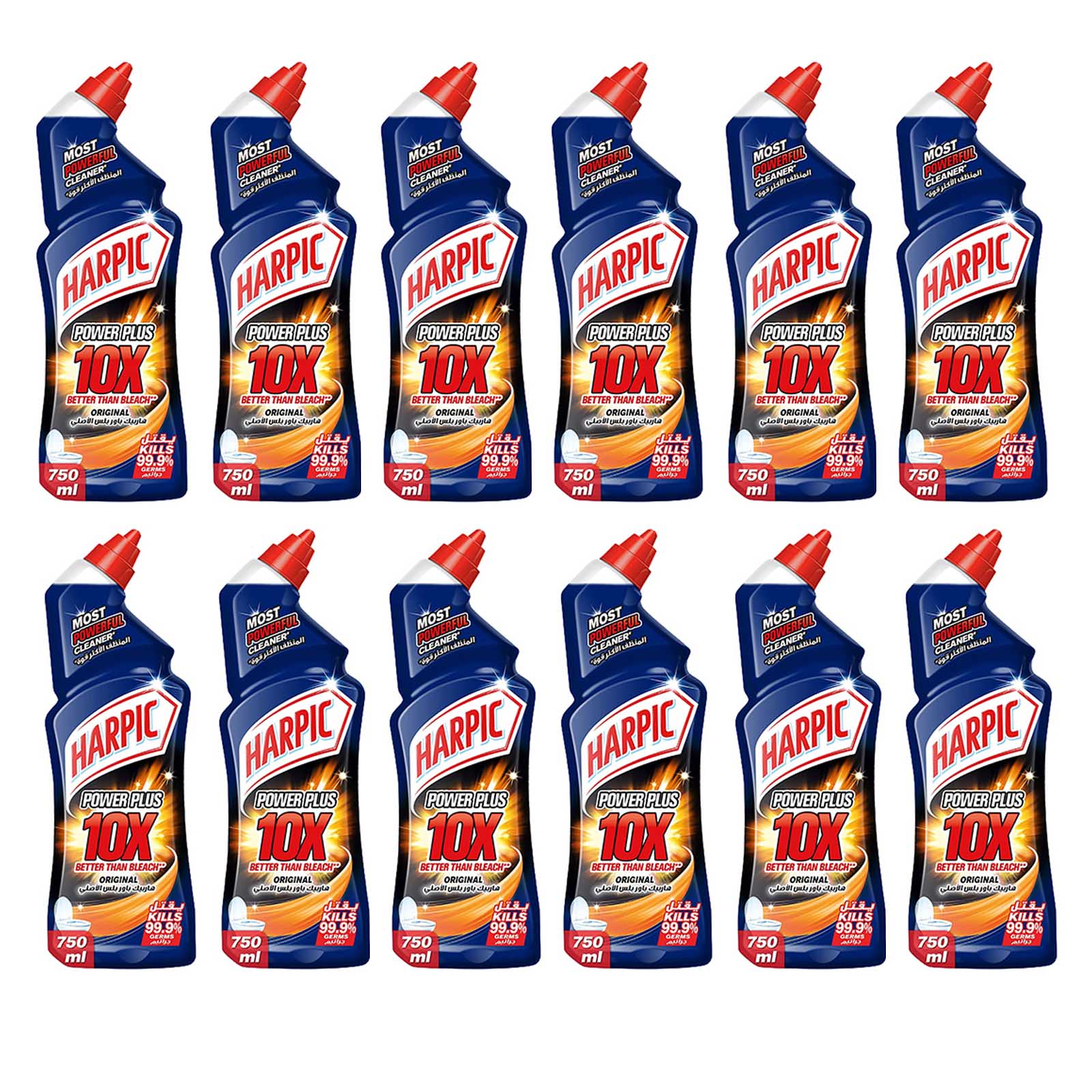  Harpic Original Toilet Cleaner Liquid 10 x Power Plus 4 X 3 X 750 ml