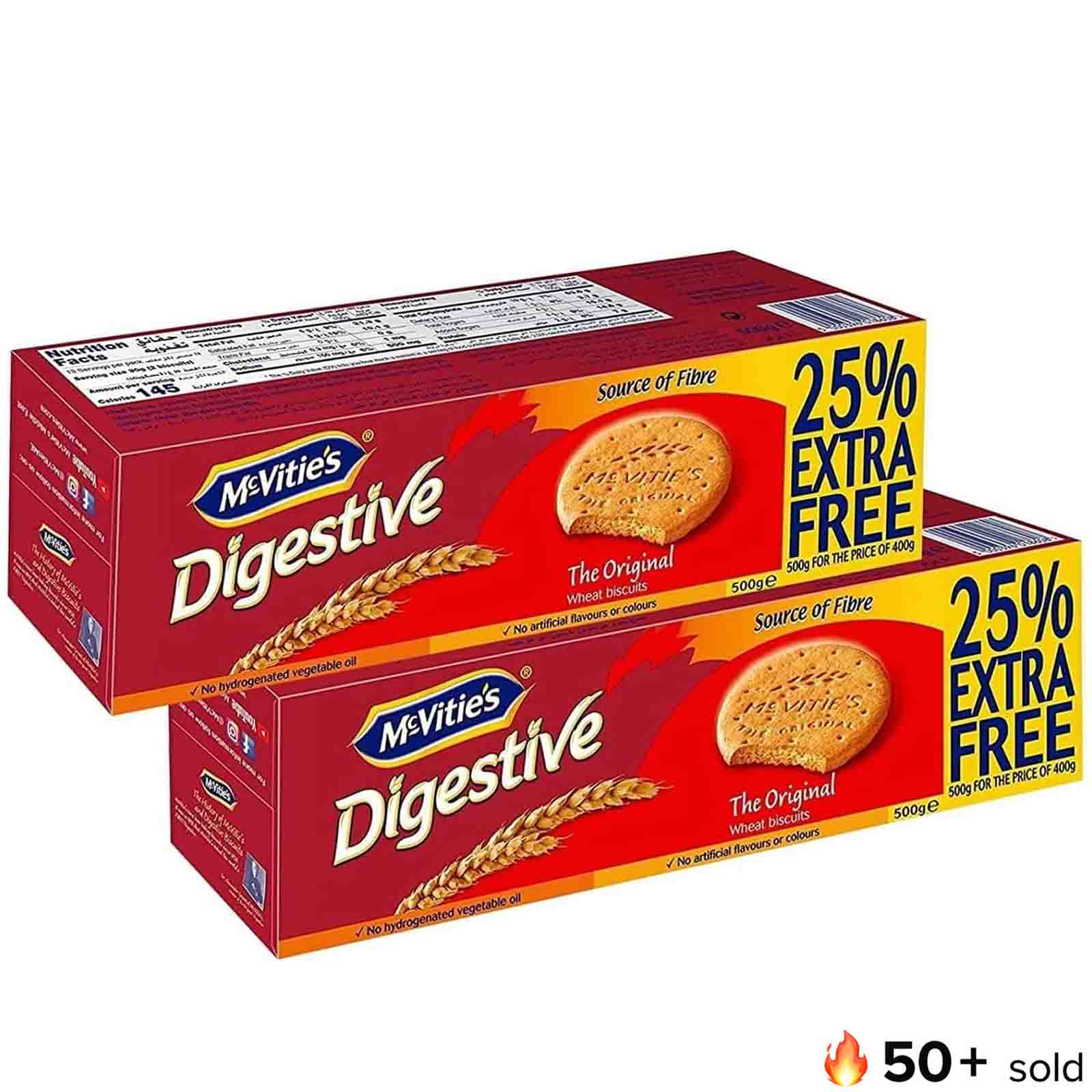 BISCUIT WHEAT DIGESTIVE ORIGINAL MCVITIES ( 2 X 500 GM )