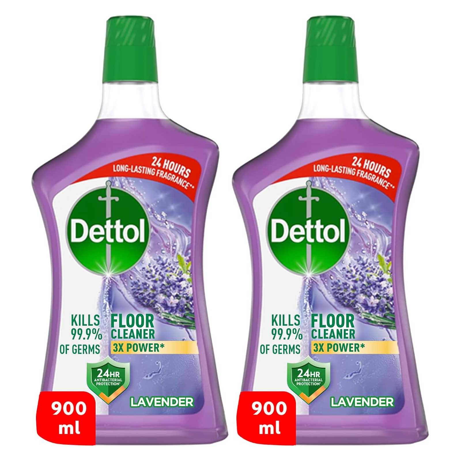 FLOOR CLEANER ANTIBACTERIAL POWER 3X LAVENDER DETTOL ( 2 X 900 ML )