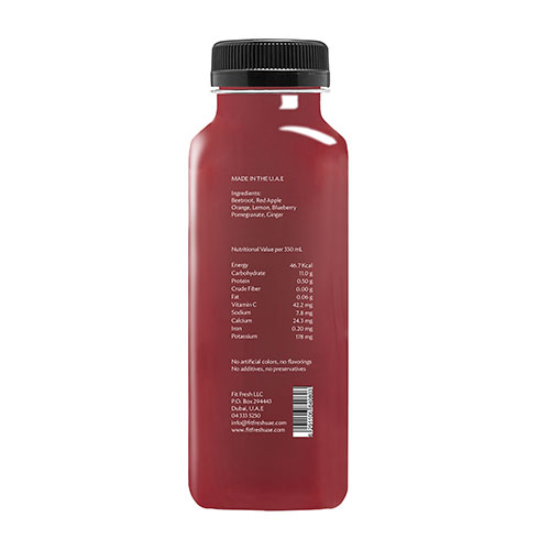  Fit Fresh Antioxidant Juice 330 ml (Cold-Pressed Fresh Juice, Freshly-Squeezed Daily, No Preservatives, No Additives, No Sugar Added)