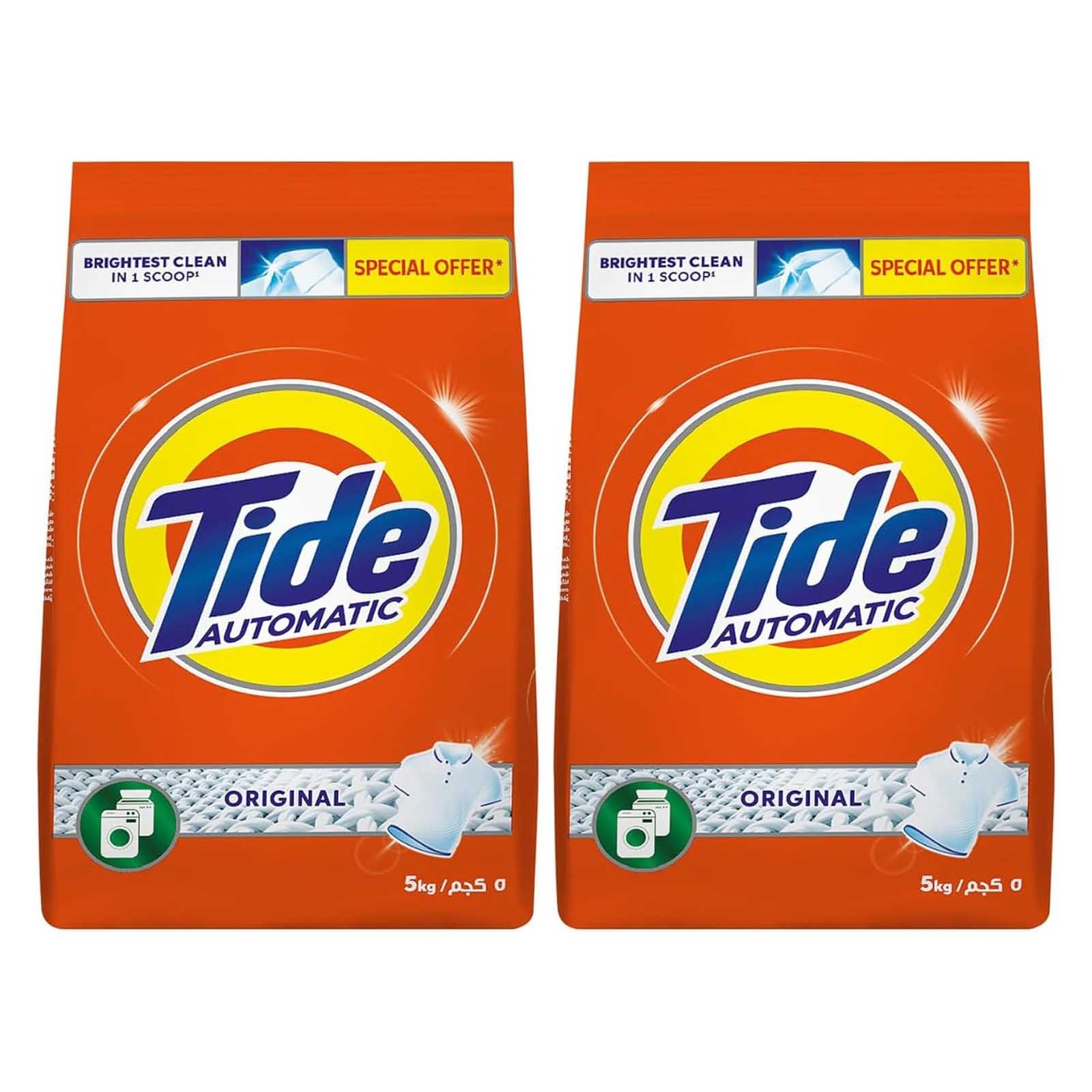 LAUNDRY WASHING POWDER AUTOMATIC ORIGINAL SCENT TIDE ( 2 X 5 KG )