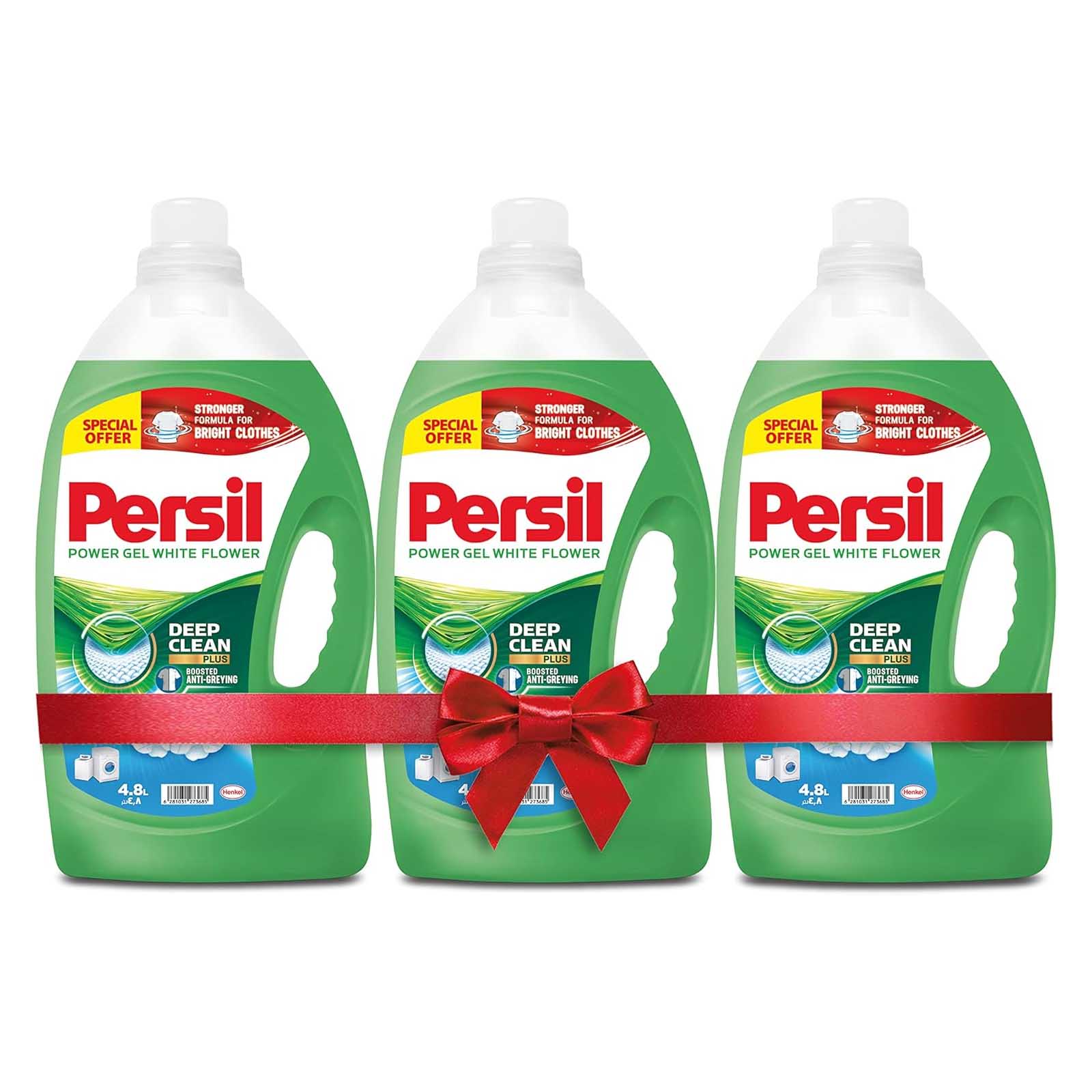 LAUNDRY LIQUID POWER GEL WHITE FLOWER PERSIL (3 X 4.8 LTR)