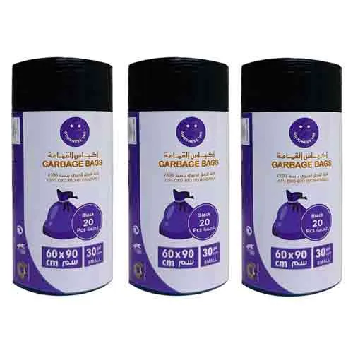 GARBAGE BAG OXO BIO DEGRADABLE 30G - 60 X 90 CM BLK ROLL GOODNESS (3 X 20 PCS )