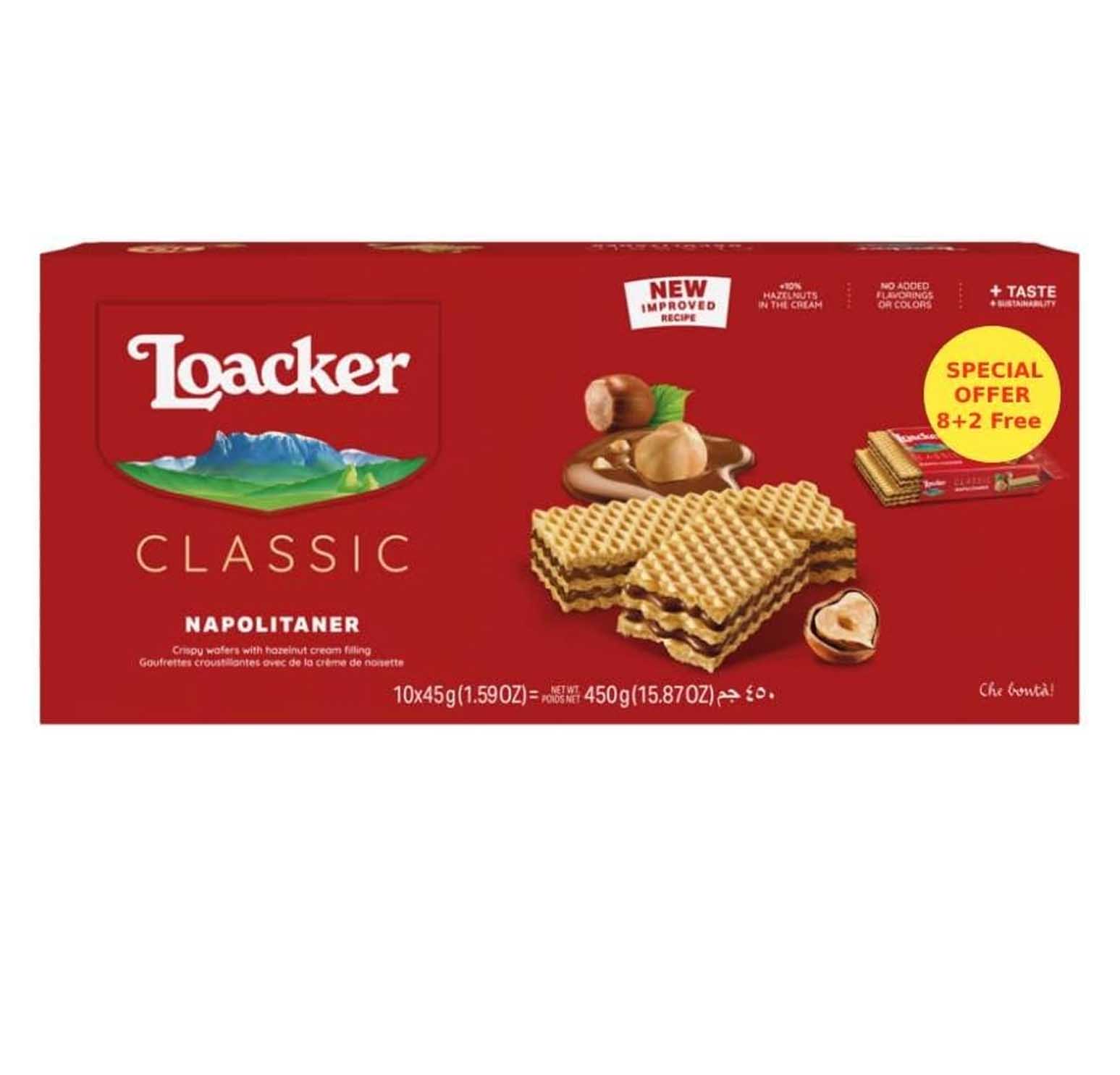 WAFER CLASSIC NAPOLITANER LOACKER (10 X 45 gm)