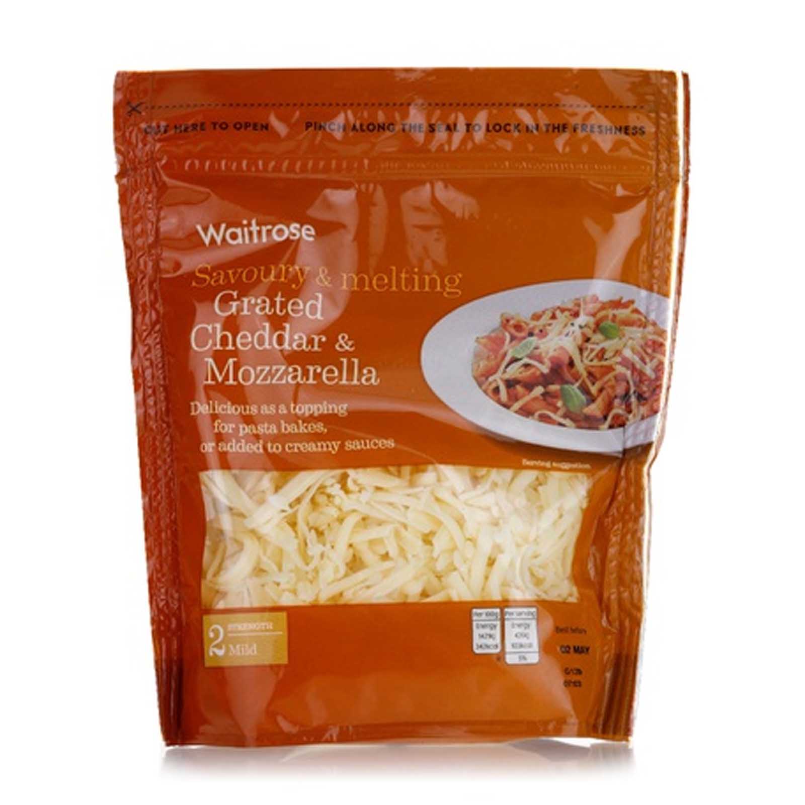  Waitrose Mild Grated Cheddar & Mozzarella Cheese 250 g