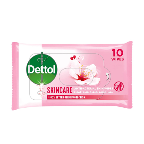  Dettol Antibacterial Skincare Wipes 10 Pcs