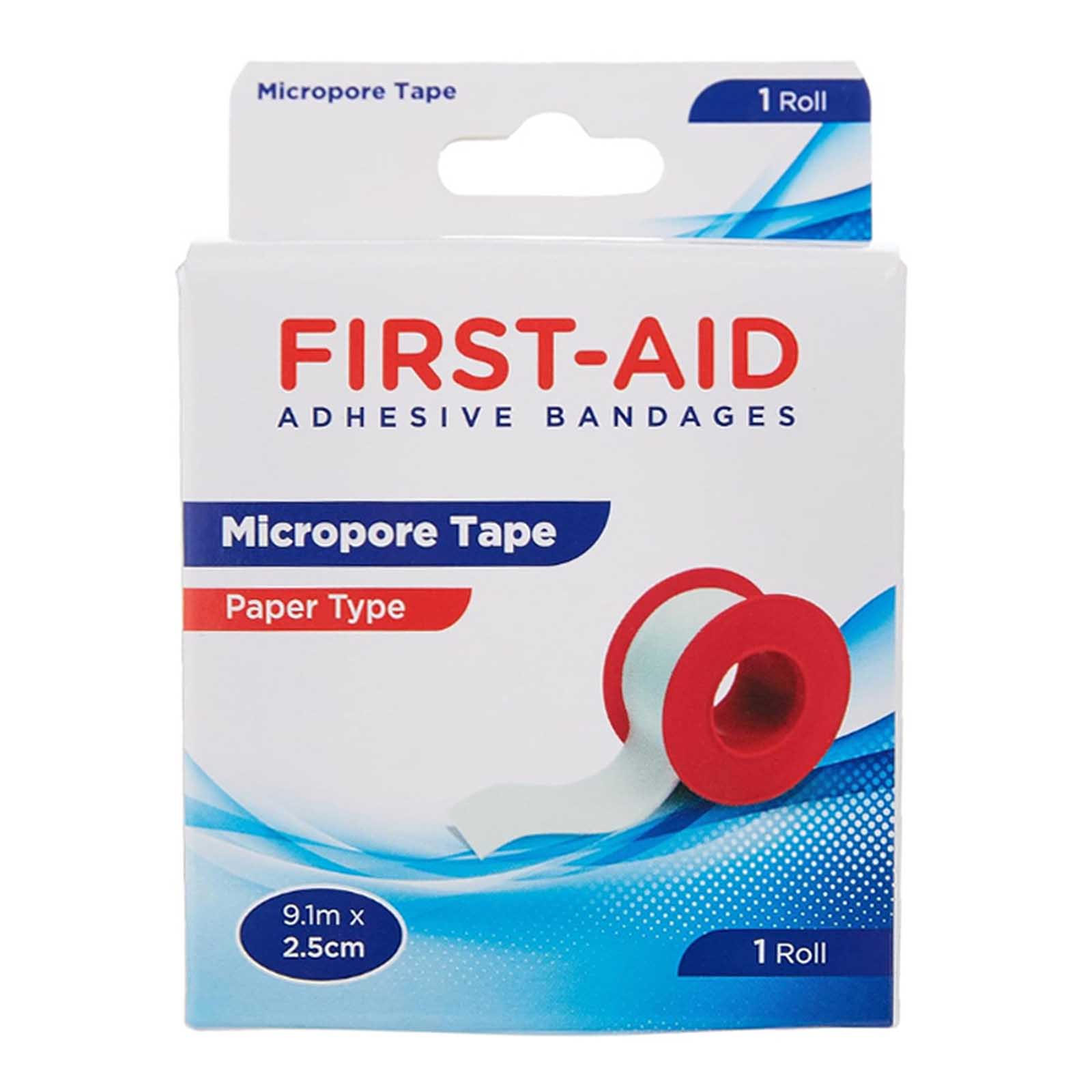  First Aid Micropore Paper Tape 1 Roll 9.1m x 2.5 cm 1 Roll