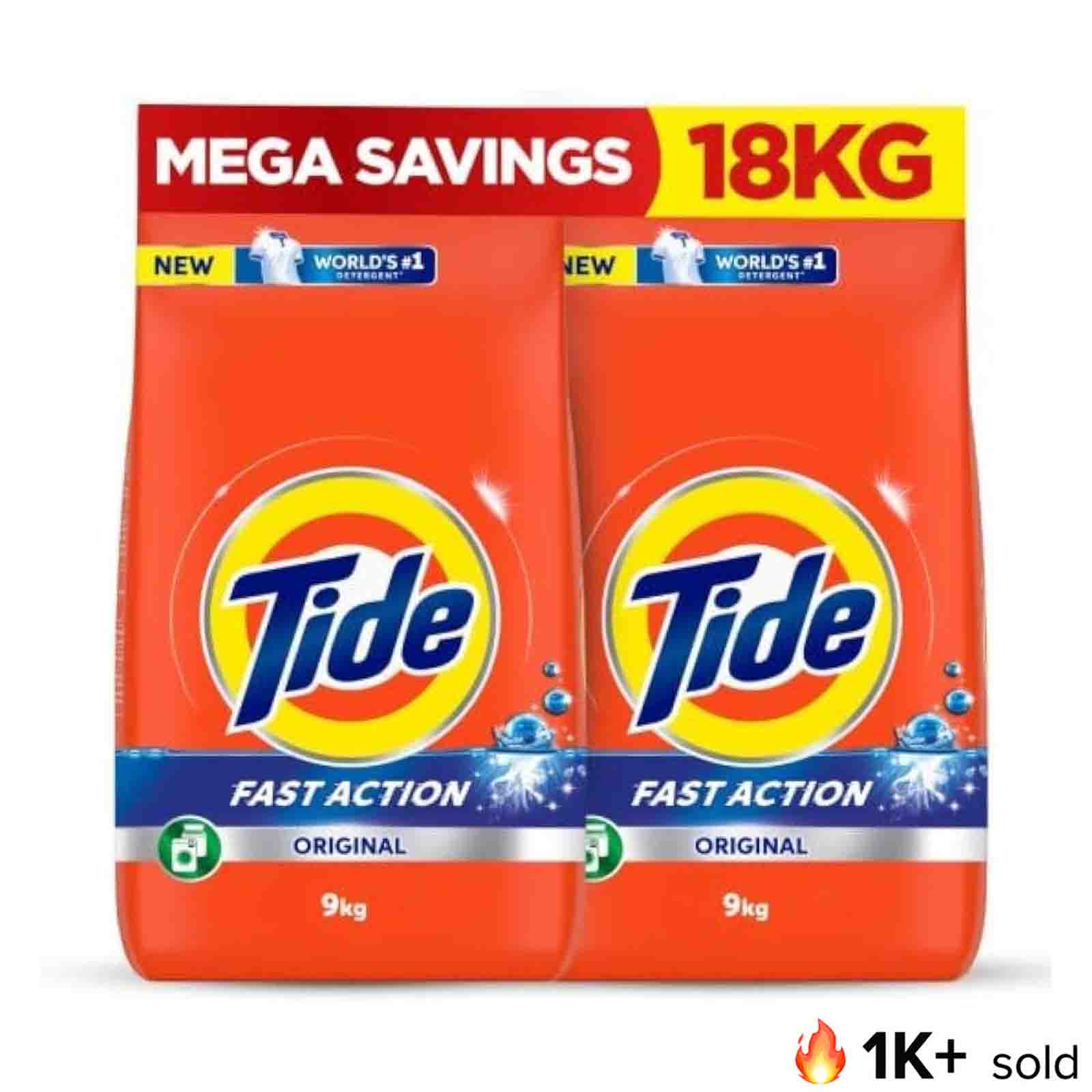 LAUNDRY DETERGENT POWDER FAST ACTION ORIGINAL SCENT TIDE ( 2 X 9 KG )