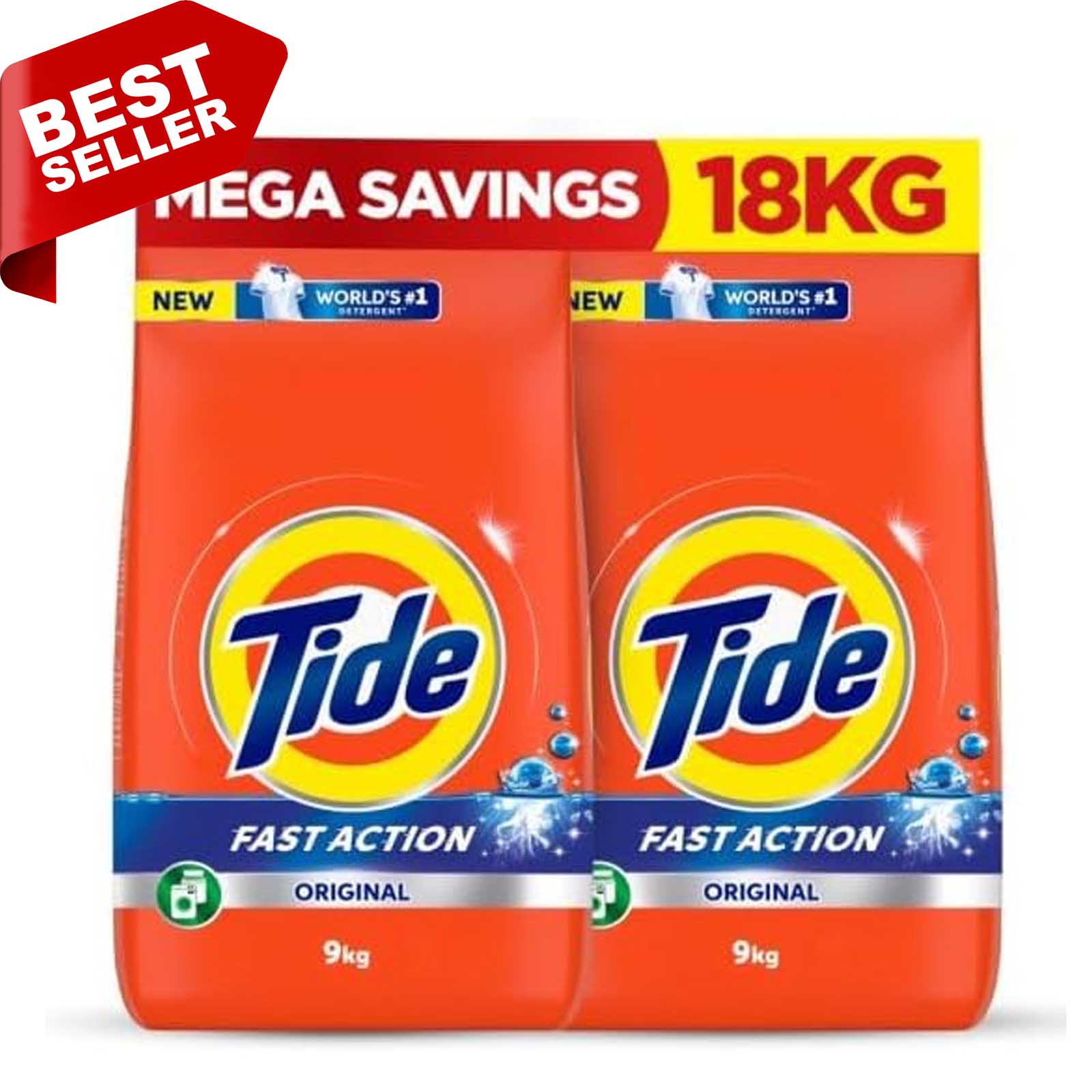 LAUNDRY DETERGENT POWDER FAST ACTION ORIGINAL SCENT TIDE ( 2 X 9 kg )