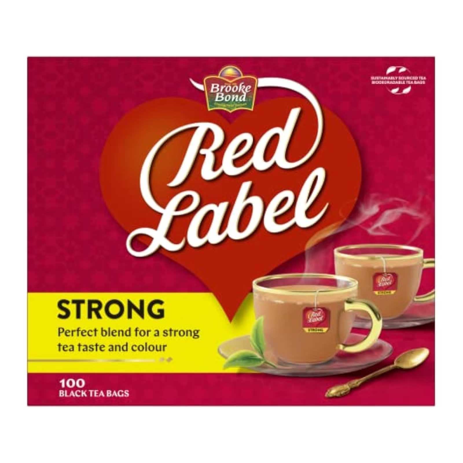 TEA BLACK STRONG RED LABEL BROOKE BOND (100  BAGS)