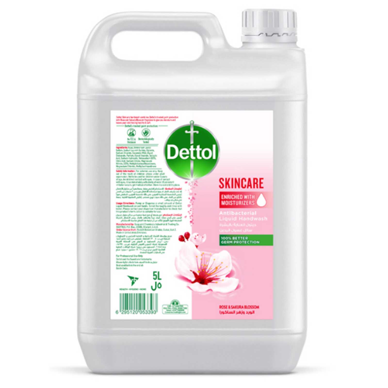 HAND WASH ANTIBACTERIAL ROSE & SAKURA BLOSSOM SKINCARE DETTOL ( 5 LTR )