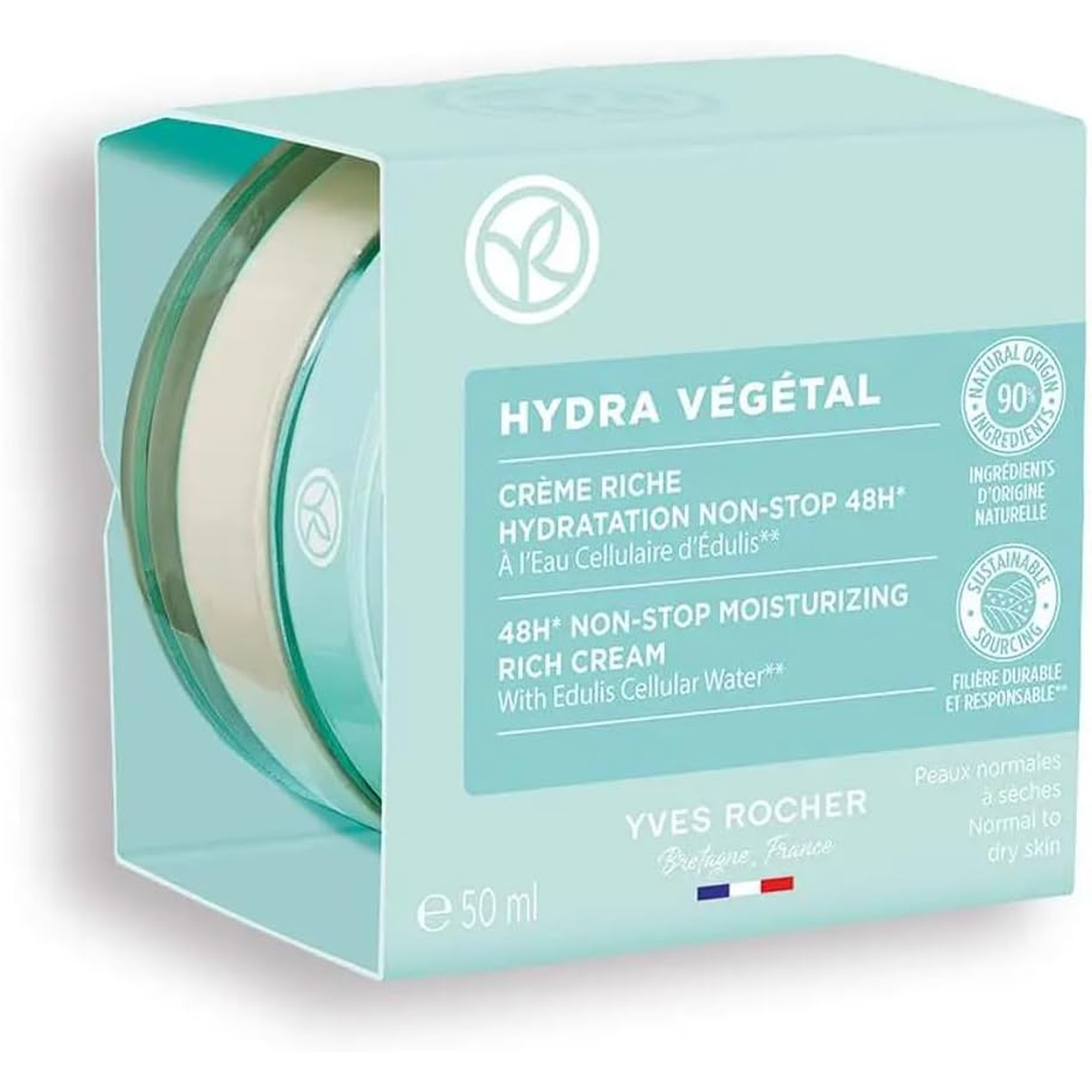  Yves Rocher Hydra Vegetal 48H Non-Stop Moisturizing Gel Cream 50 ml