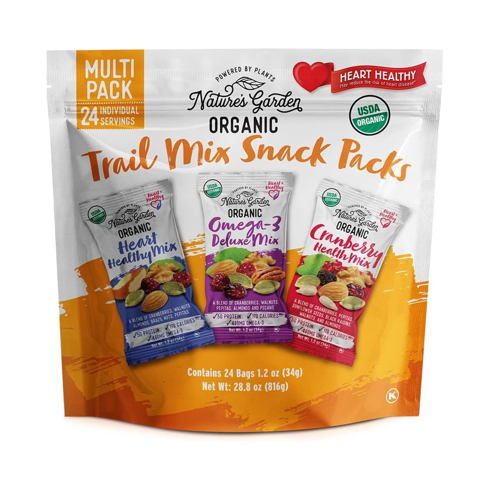  Natures Garden Trail Mix Snack Pack 24 Pcs 816 Gm