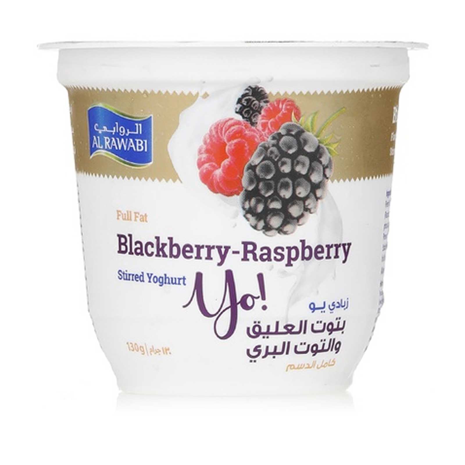 YOGHURT STIRRED BLACKBERRY RASPBERRY AL RAWABI ( 130 GM )