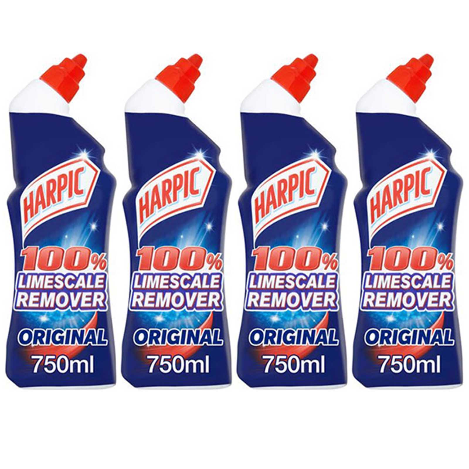  Harpic Toilet Cleaner Liquid Limescale Remover 750 ml x 4