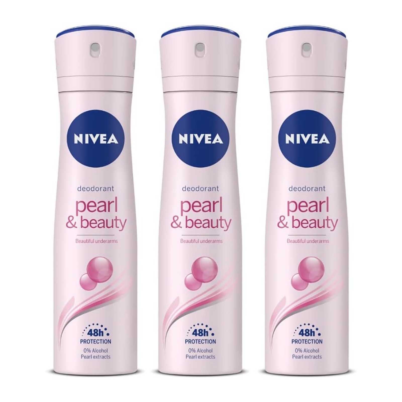 DEODORANT SPRAY PEARL & BEAUTY BEAUTIFUL UNDERARMS NIVEA ( 3 X 150 ML )