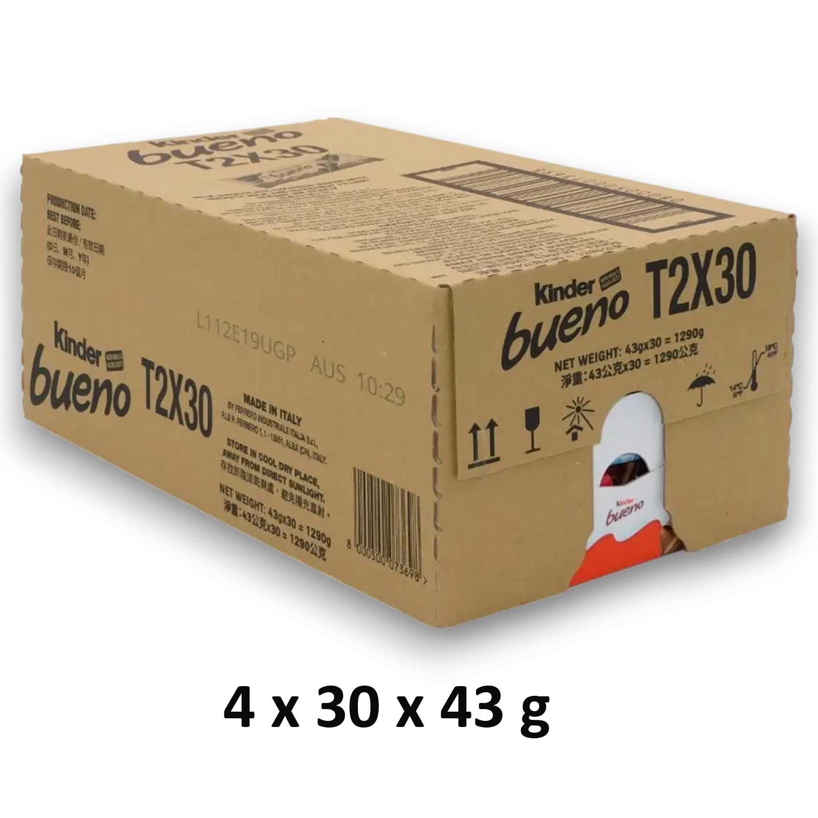 CHOCOLATE MILK BUENO KINDER ( 4 X 30 X 43 GM)