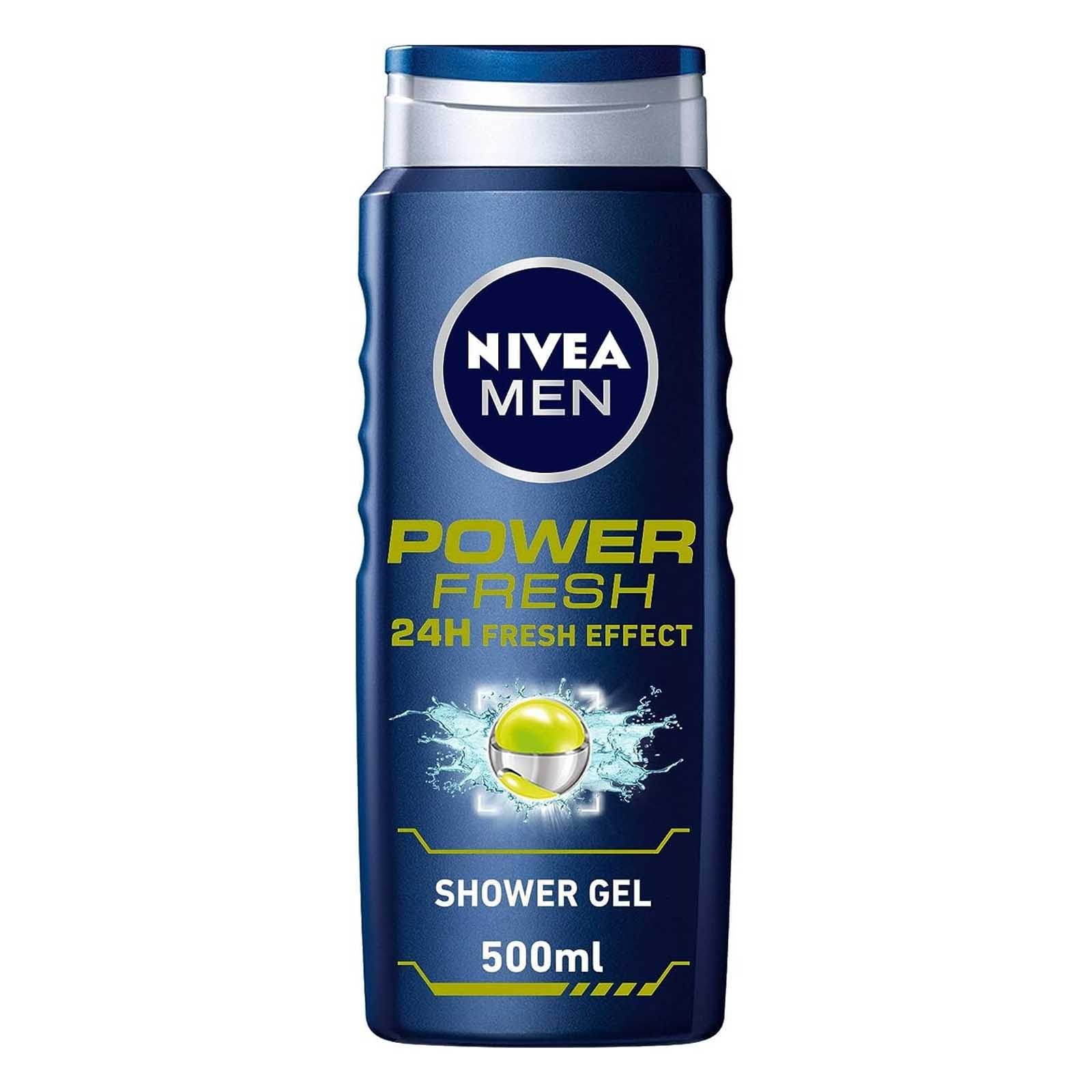 SHOWER GEL MEN 3 IN 1 POWER 24H FRESH NIVEA ( 500 ML )