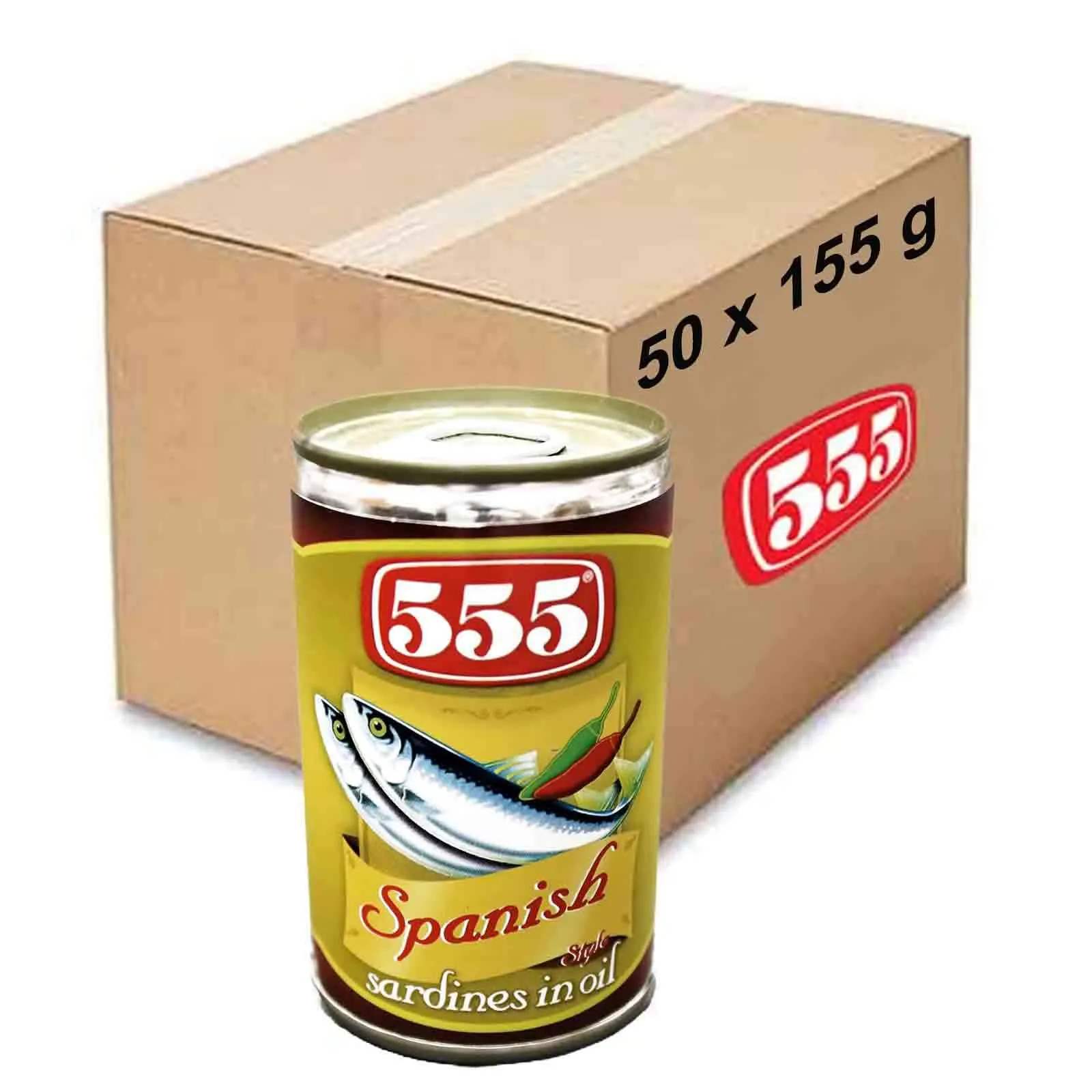 555 Sardines In Oil Spanish Style 50 x 155 g