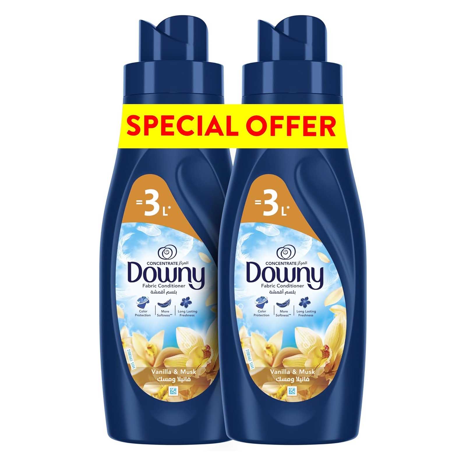 FABRIC CONDITIONER CONCENTRATE VANILLA & MUSK DOWNY ( 2 X 1 LTR )