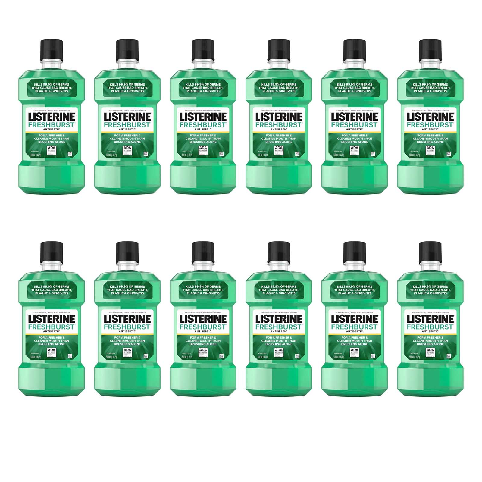 MOUTH WASH FRESH BURST LISTERINE ( 12 X 500 ML )