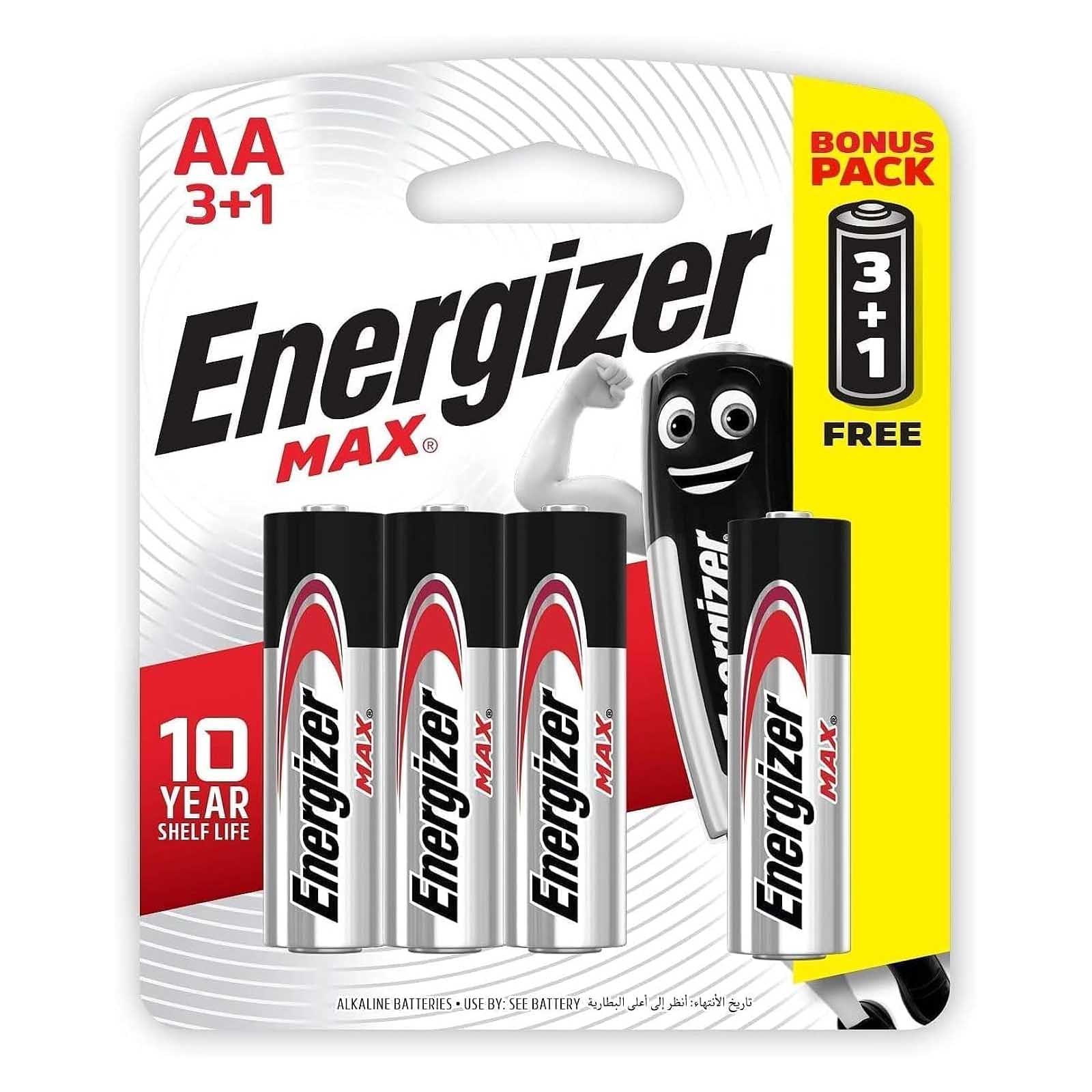 BATTERY ALKALINE AA MAX E91BP4 ENERGIZER ( 3 +1 PC )