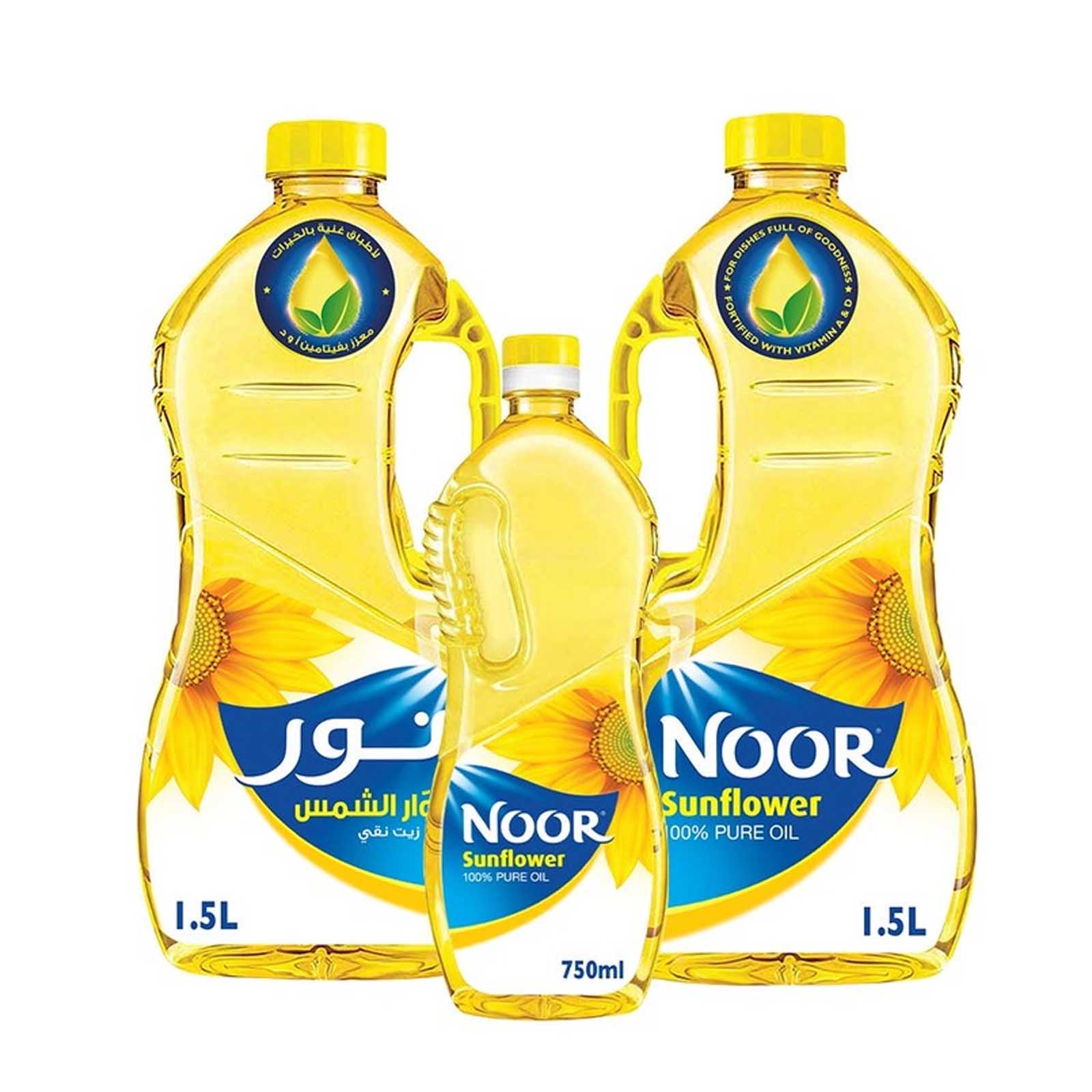 OIL SUNFLOWER NOOR ( 2 X 1.5 LTR + 750 ML )