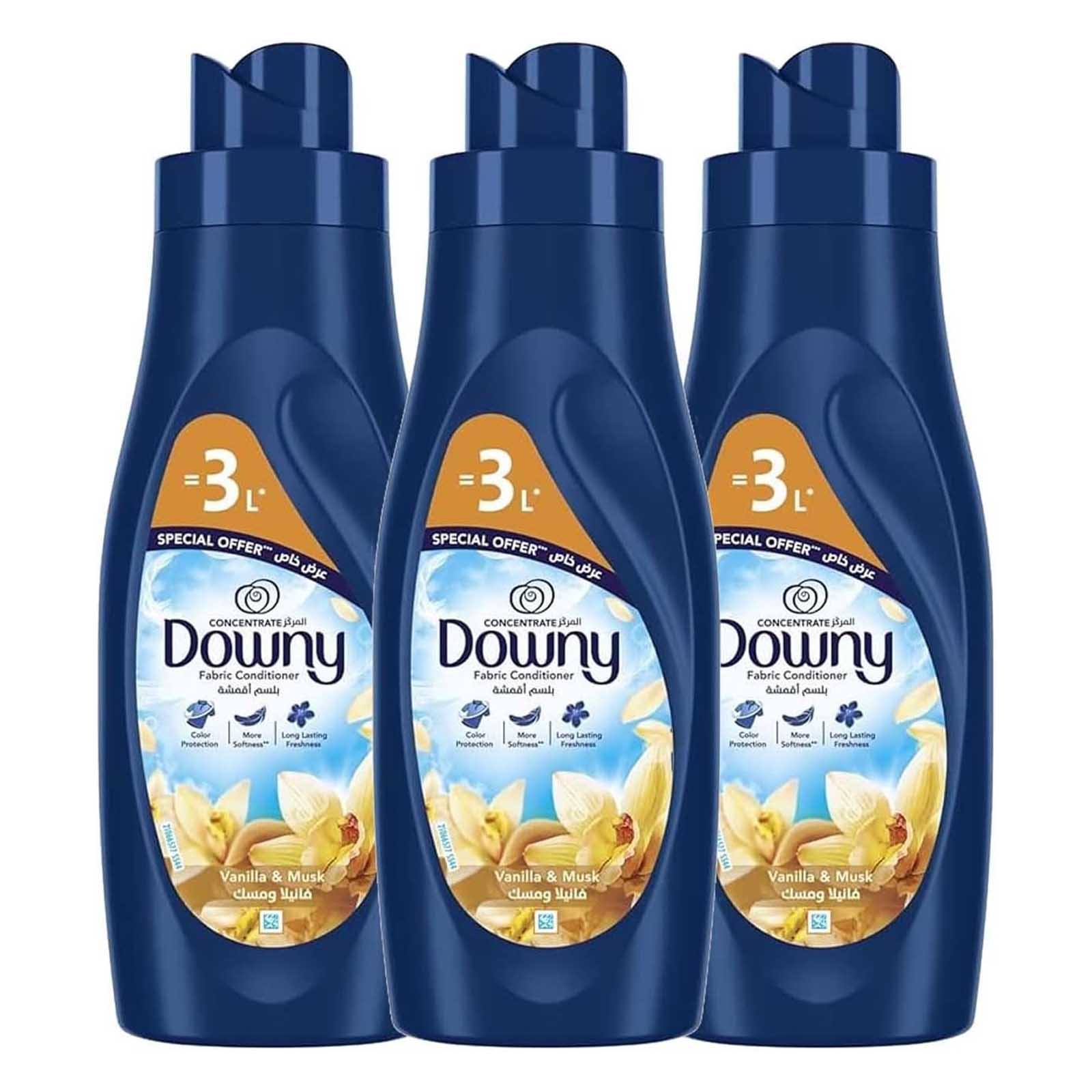 FABRIC CONDITIONER CONCENTRATE VANILLA & MUSK DOWNY ( 3 X 1 LTR )