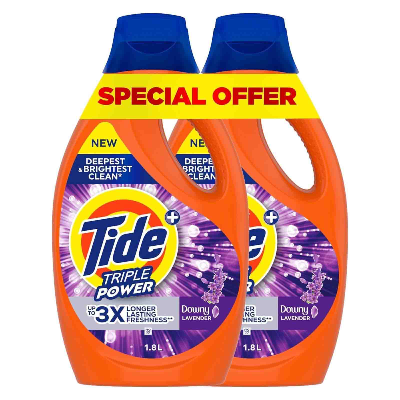 POWER GEL DOWNY LAVENDER LAUNDRY DETERGENT TIDE ( 2 X 1.8 LTR )