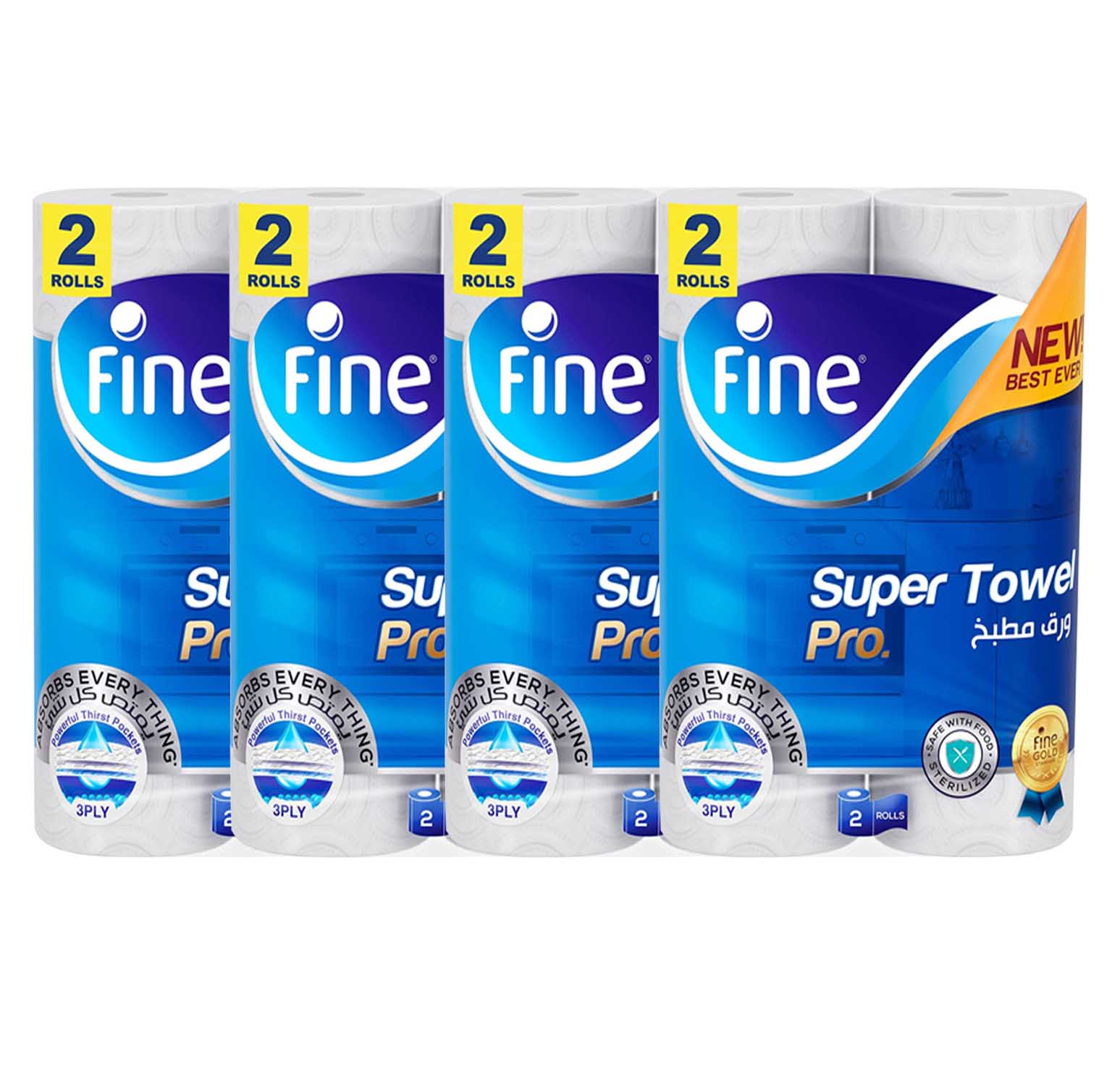 KITCHEN PAPER TOWEL 3 PLY FINE ( 4 X 2 PC )