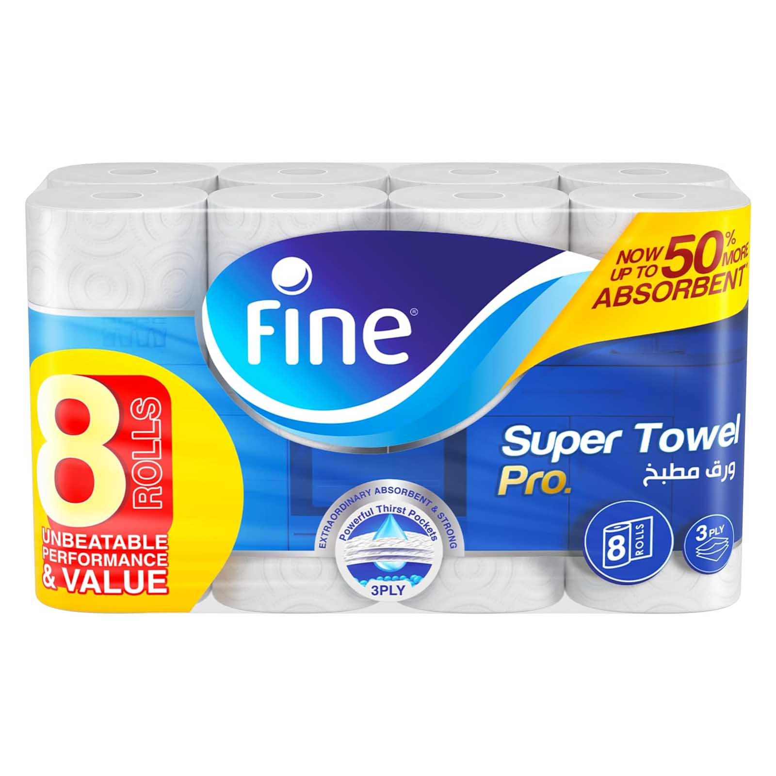 KITCHEN PAPER TOWEL 3 PLY FINE ( 4 X 2 PC )