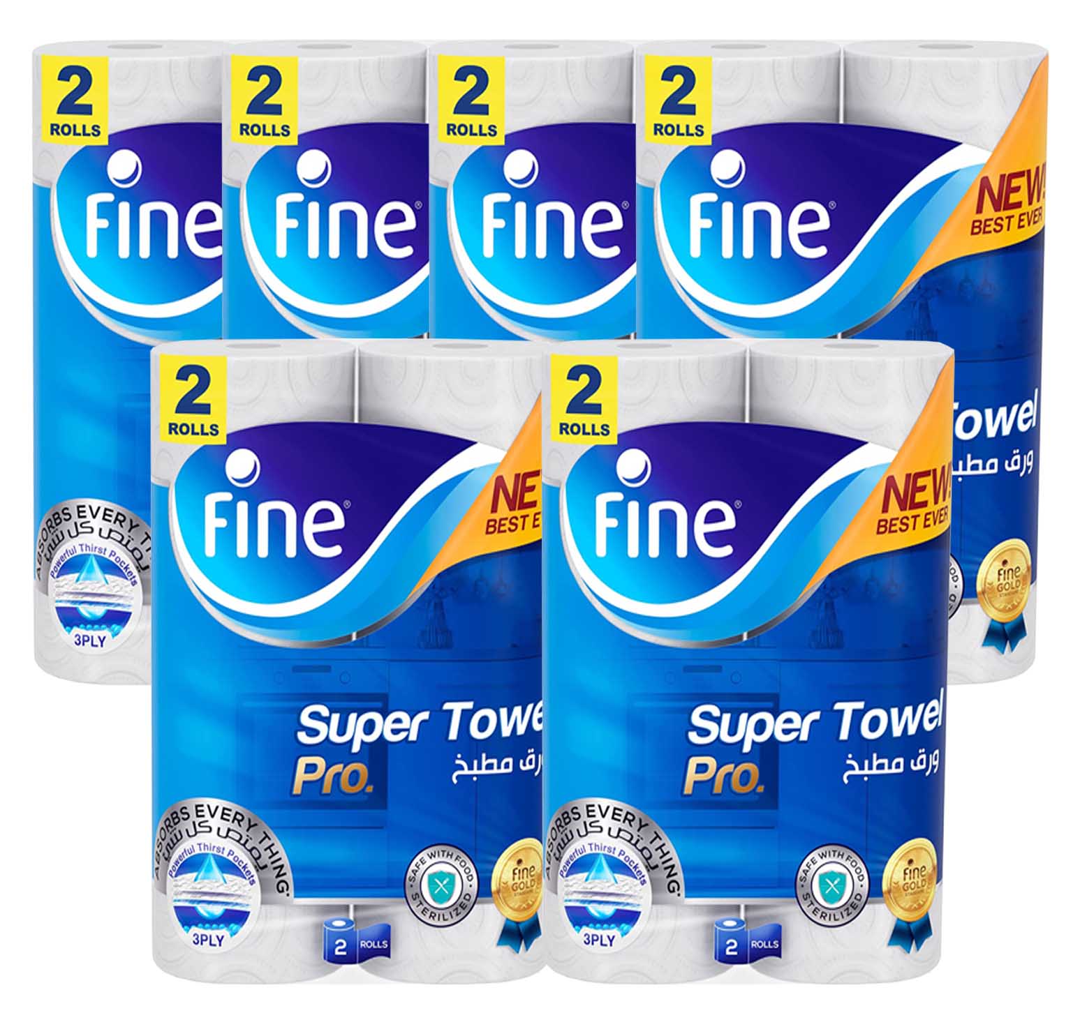 KITCHEN PAPER TOWEL 3 PLY FINE ( 6 X 2 PC )