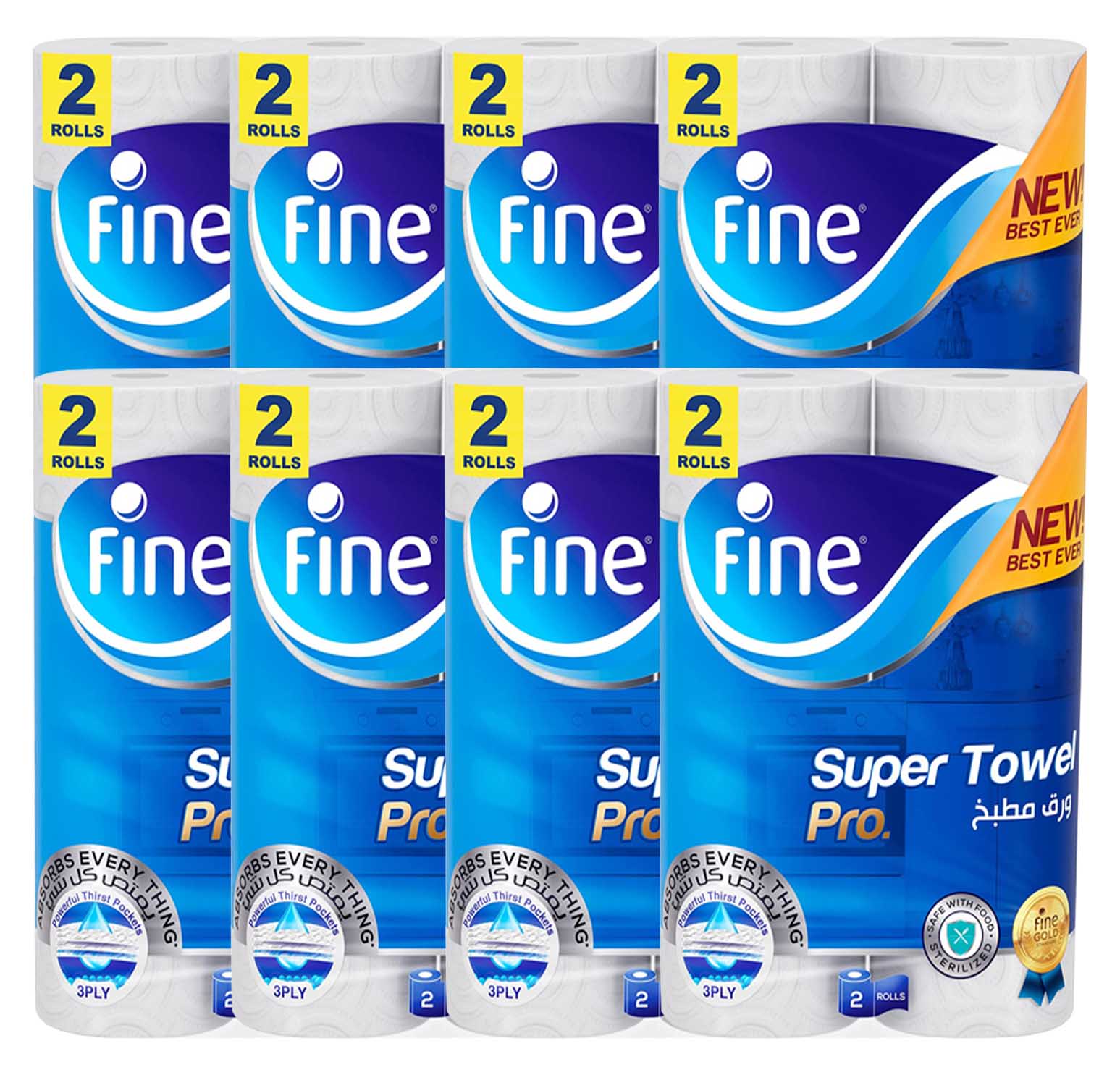 KITCHEN PAPER TOWEL 3 PLY FINE ( 8 X 2 PC )