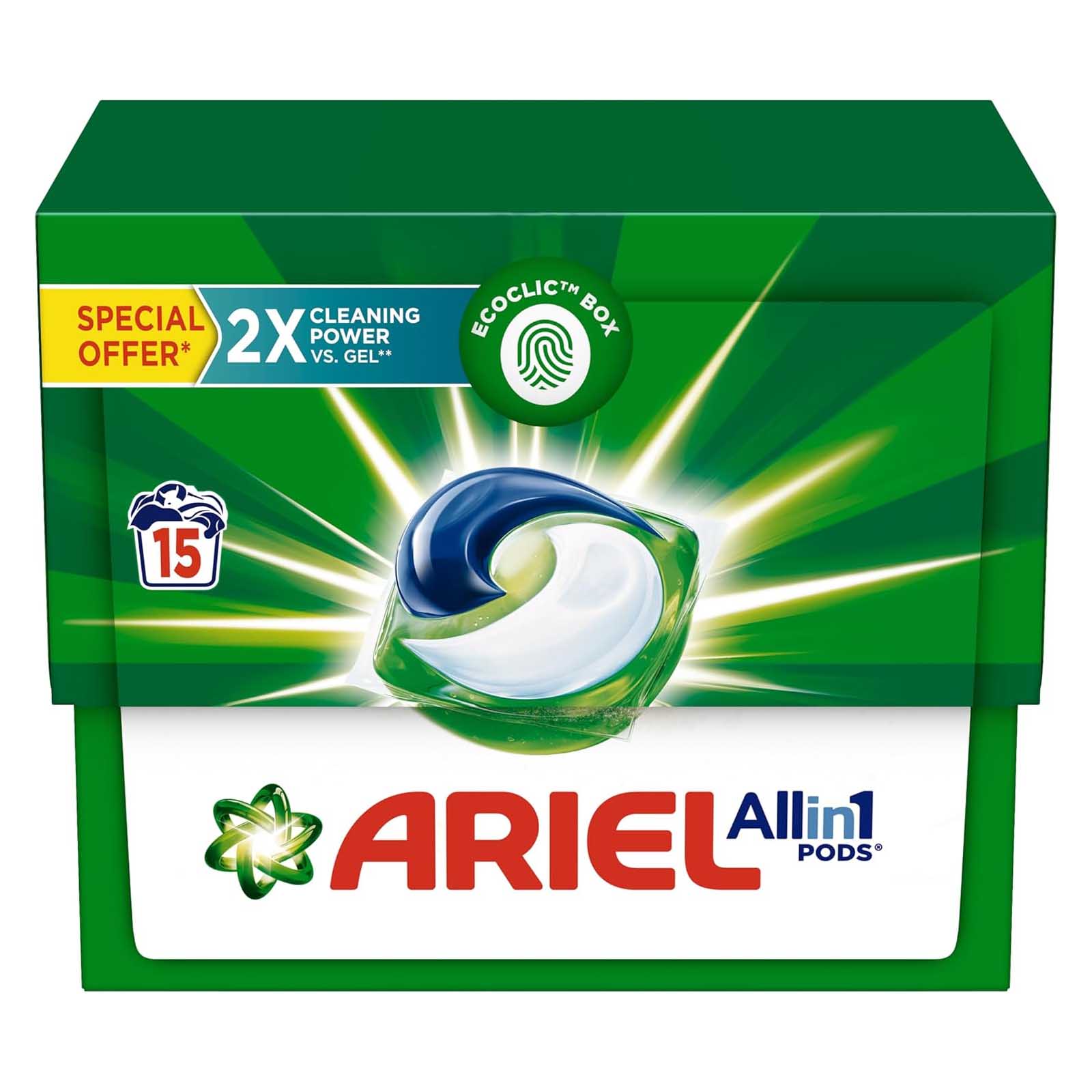 LIQUID DETERGENT CAPSULES 3 IN 1 POD PB ARIEL ( 15 PODS )