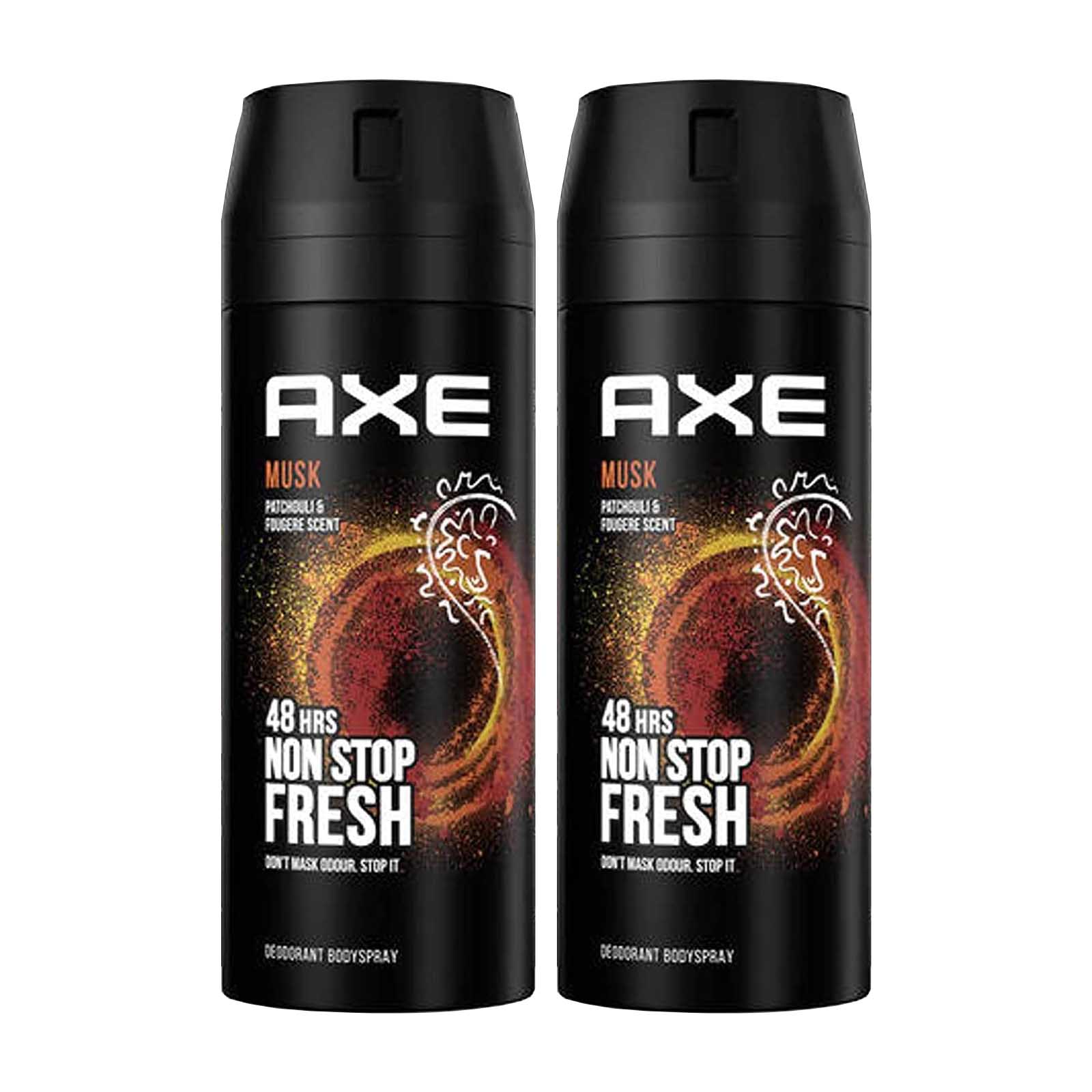 DEODORANT BODY SPRAY MEN MUSK AXE ( 2 X 150 ML )