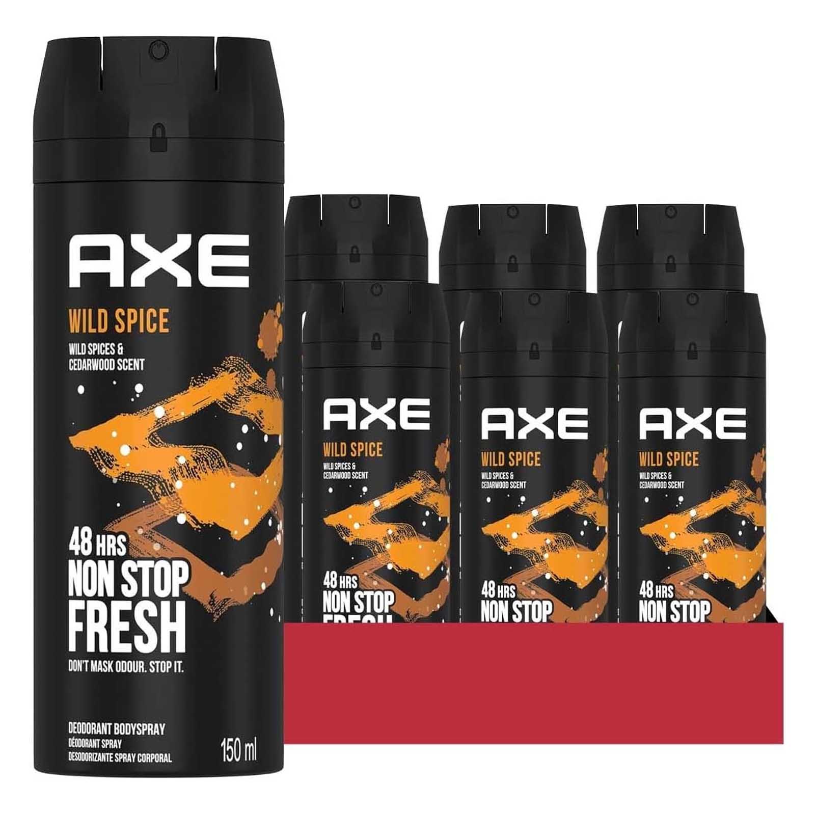 DEODORANT BODY SPRAY MEN WILD SPICE AXE ( 6 X 150 ML )